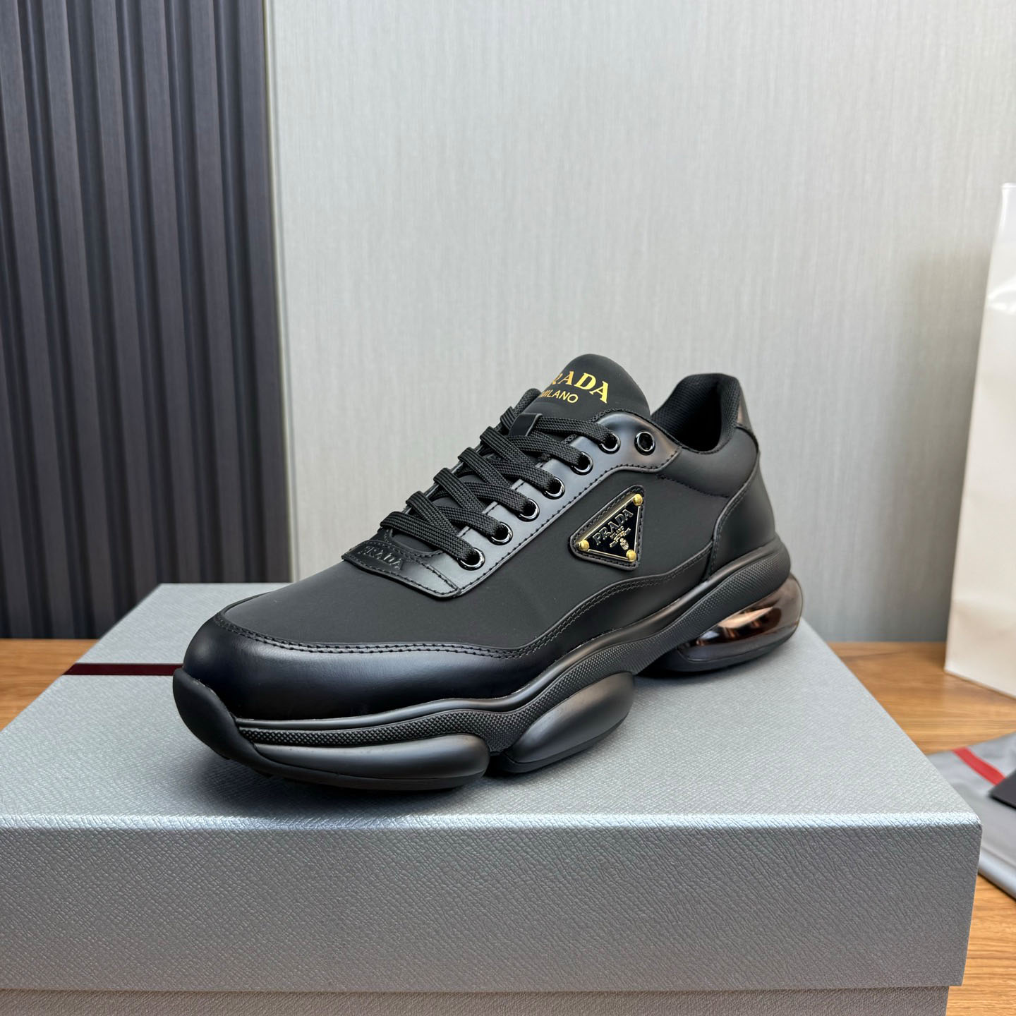 Prada Leather Sneakers - DesignerGu