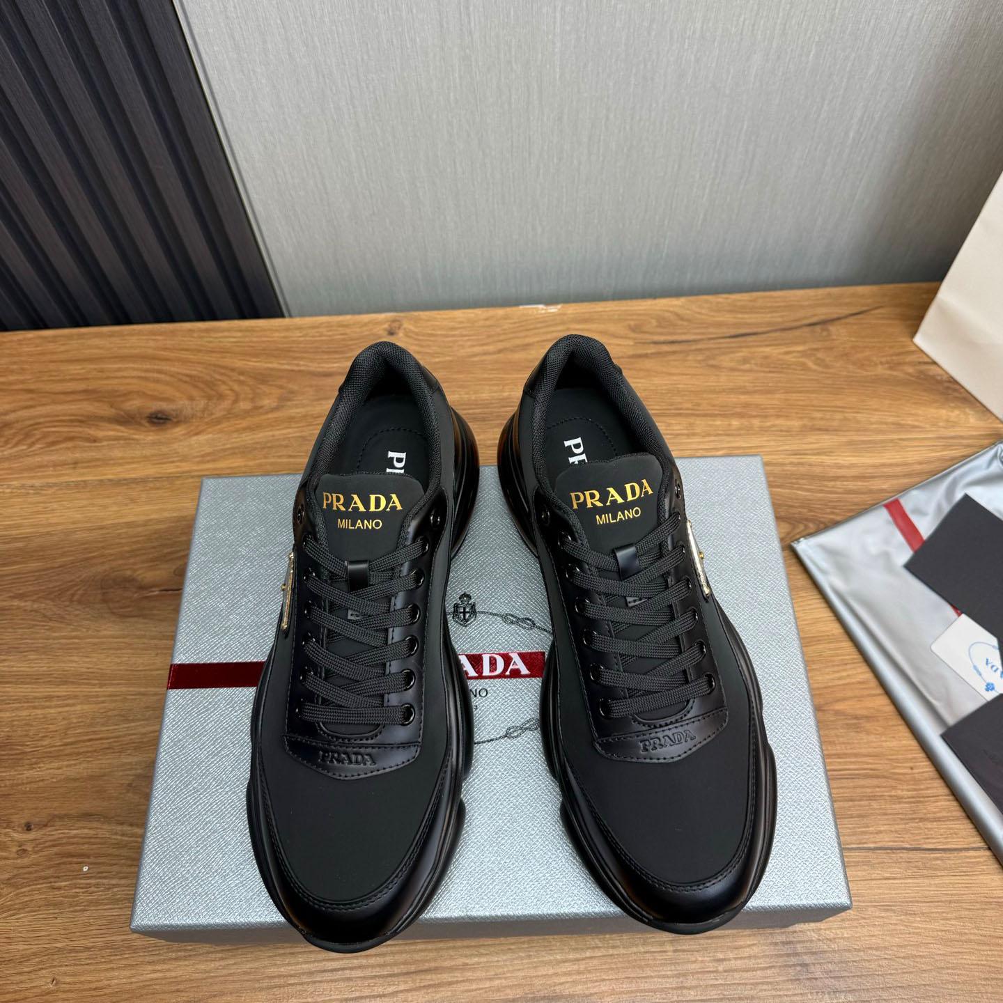Prada Leather Sneakers - DesignerGu
