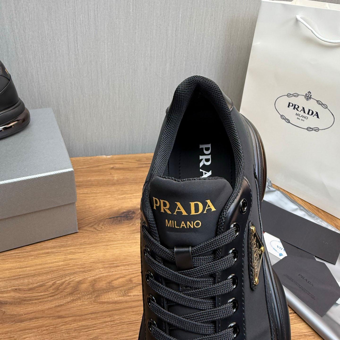 Prada Leather Sneakers - DesignerGu