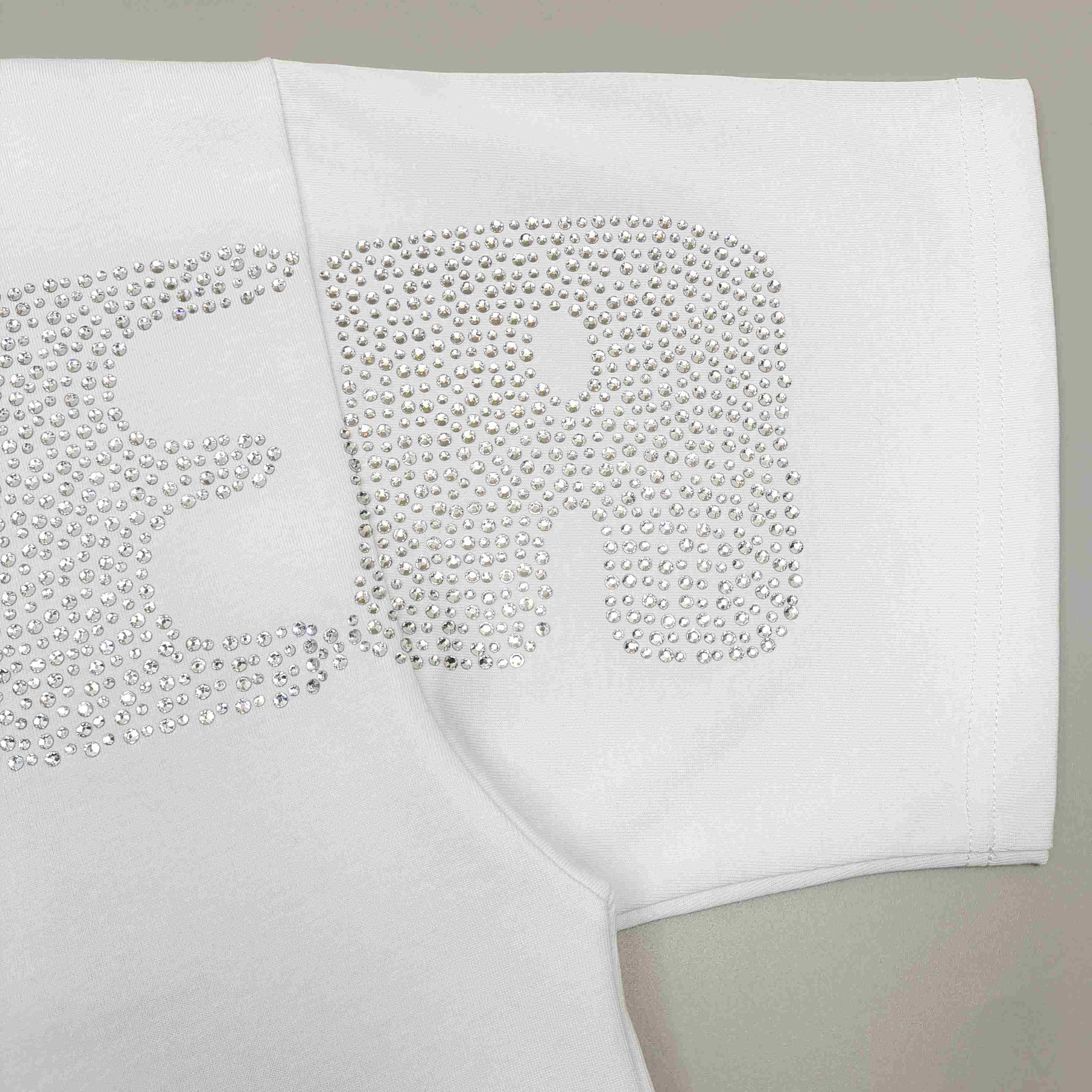 Sp5der Rhinestone Silk Tee 'White' - DesignerGu