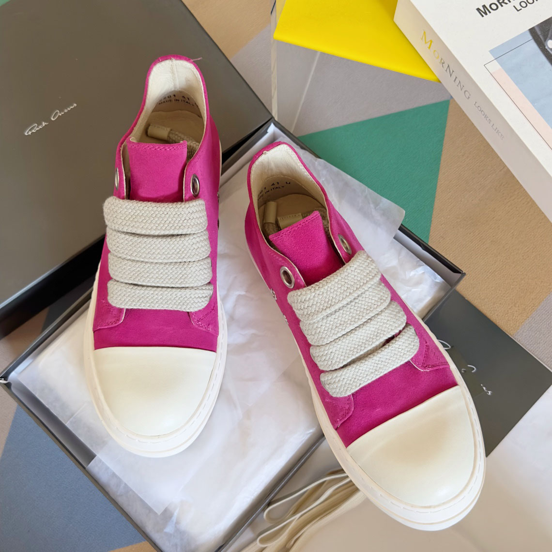 Rick Owens Laces Low-top  Sneakers - DesignerGu