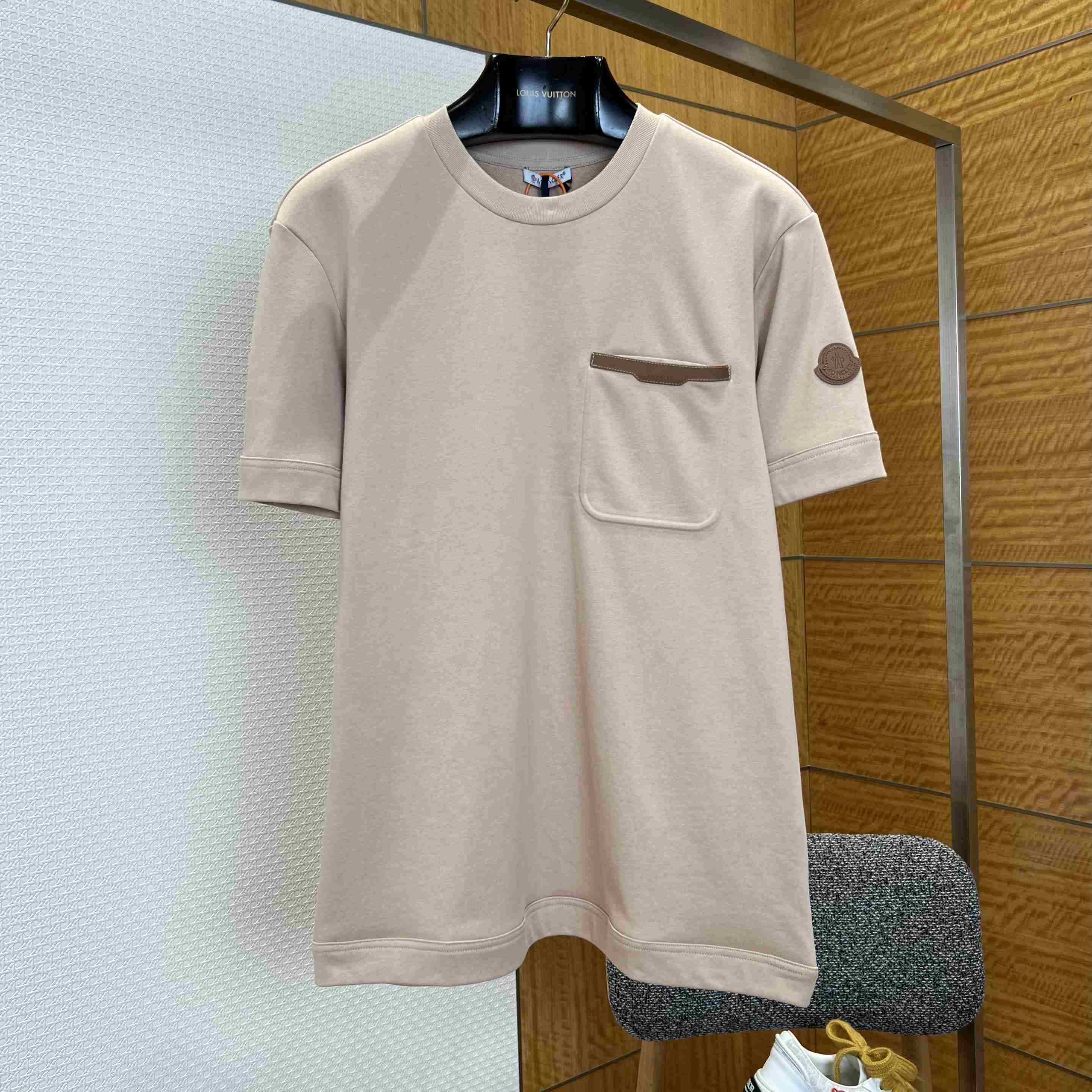 Moncler Leather-Trimmed Cotton T-Shirt - DesignerGu