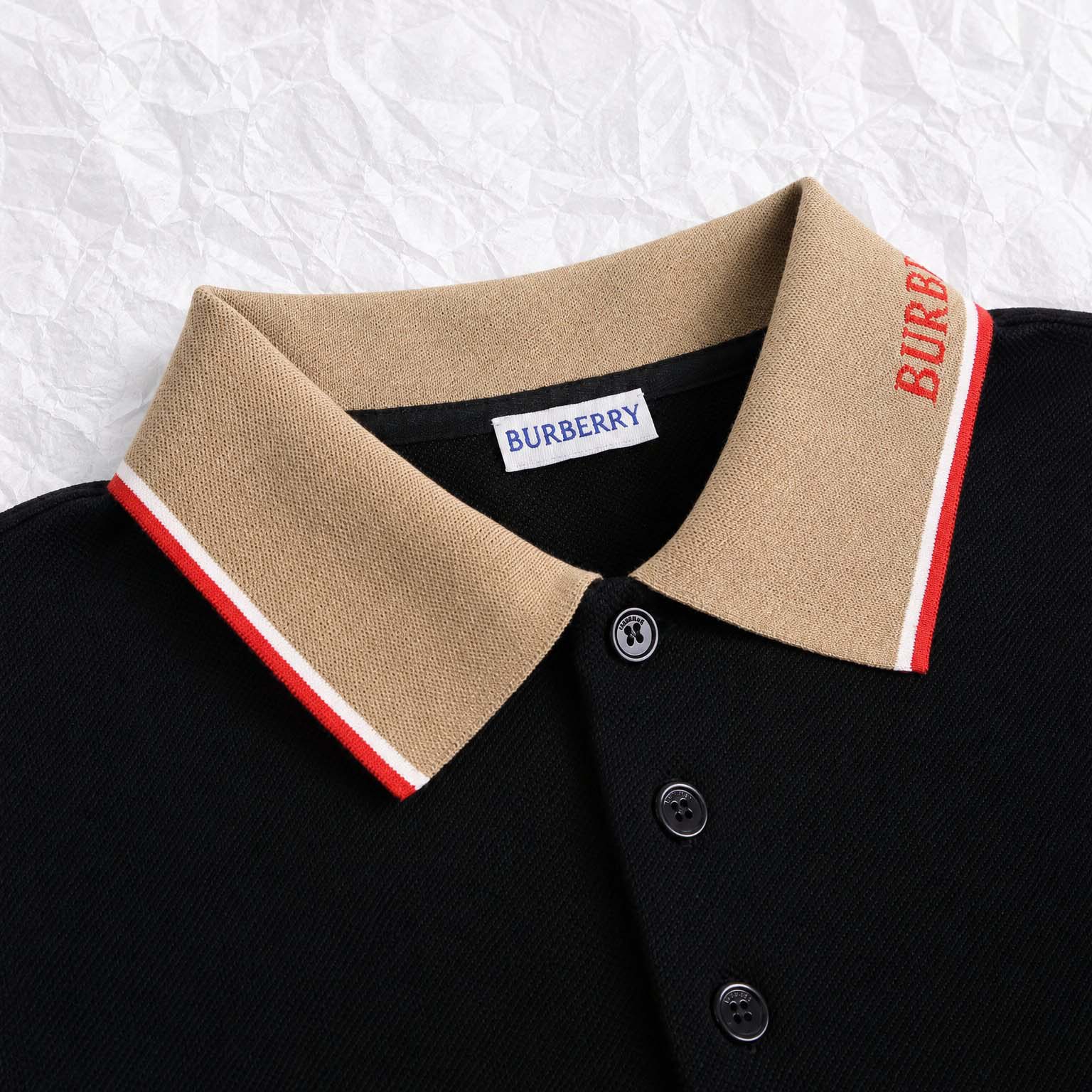 Burberry Logo Collar Cotton Polo Shirt - DesignerGu