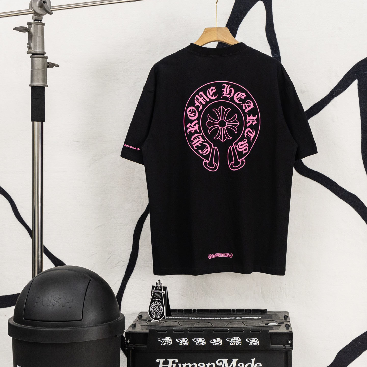 Chrome Hearts Horseshoe Print T-Shirt 'Black/Pink' - DesignerGu