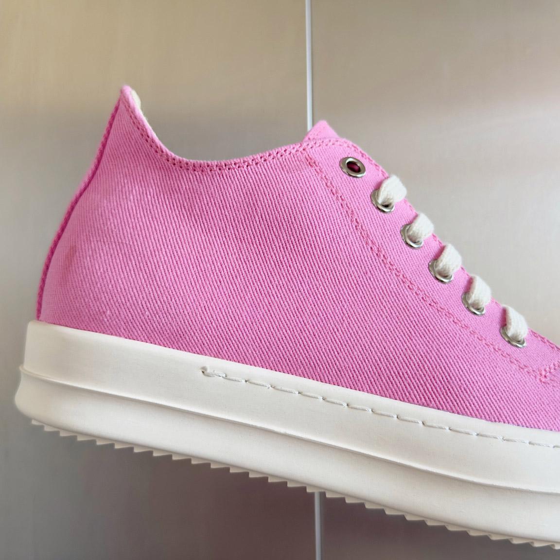 Rick Owens Drkshdw Pink Low Sneakers - DesignerGu