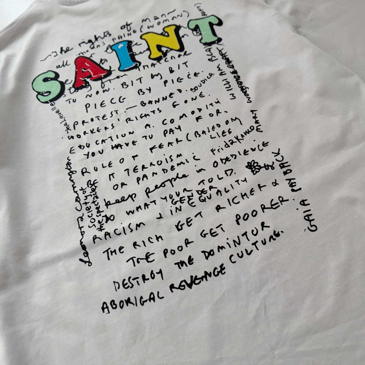 Saint Michael   'Mask' SS T-Shirt In White - DesignerGu