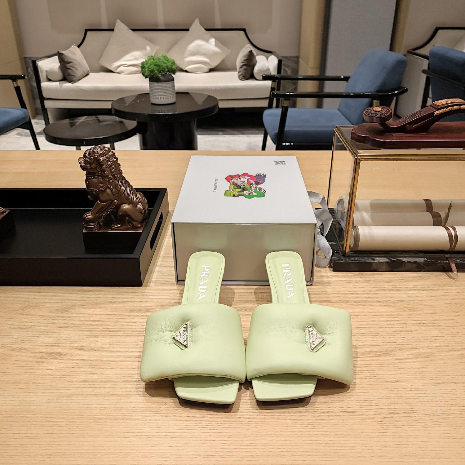 Prada Soft Padded Nappa Sandals - DesignerGu