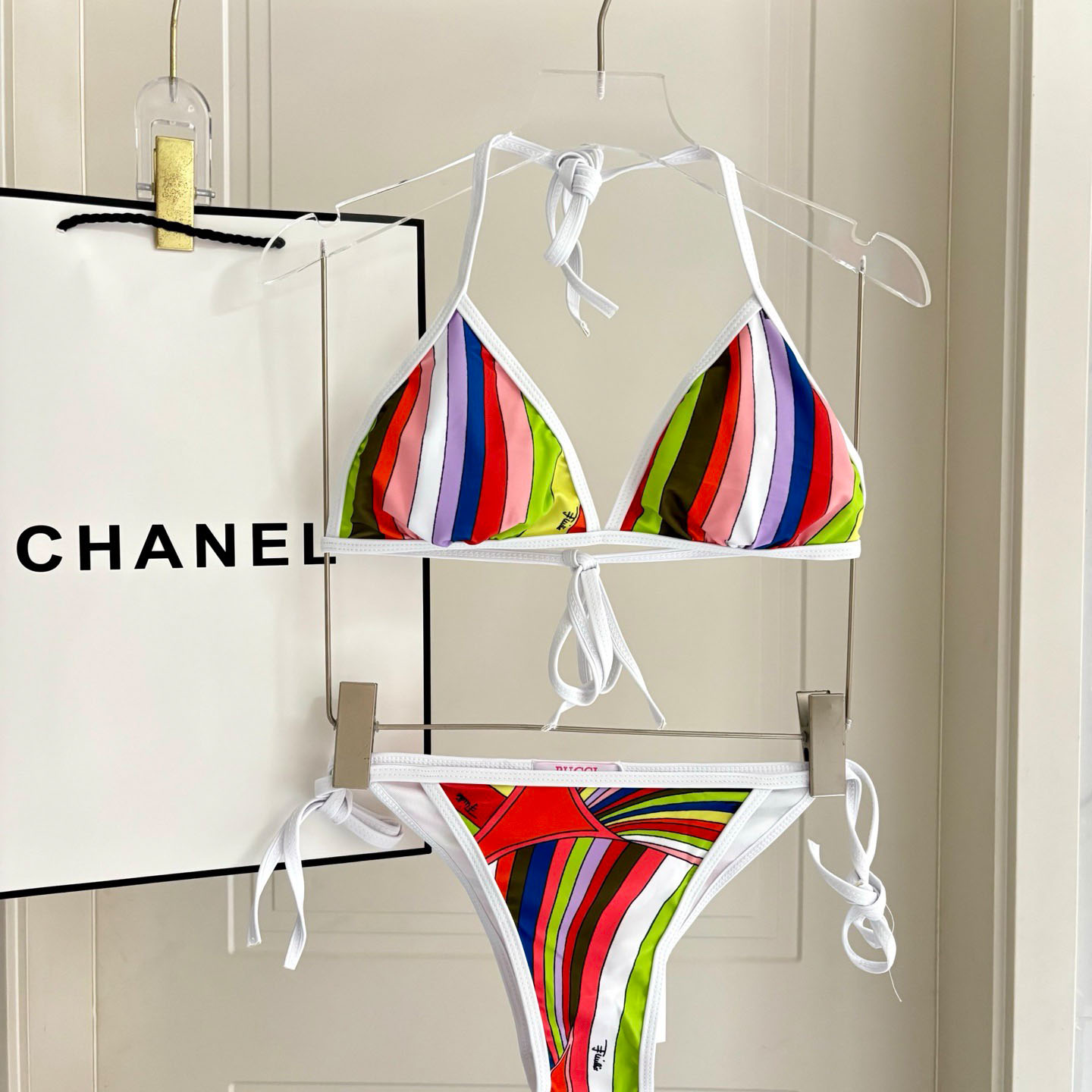 Pucci Iride-Print Bikini Top And Bikini Briefs - DesignerGu