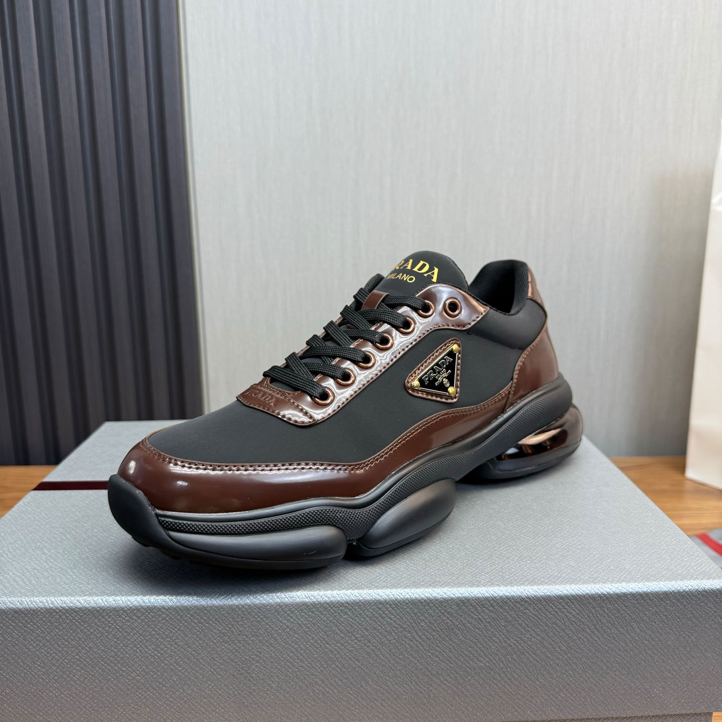 Prada Leather Sneakers - DesignerGu