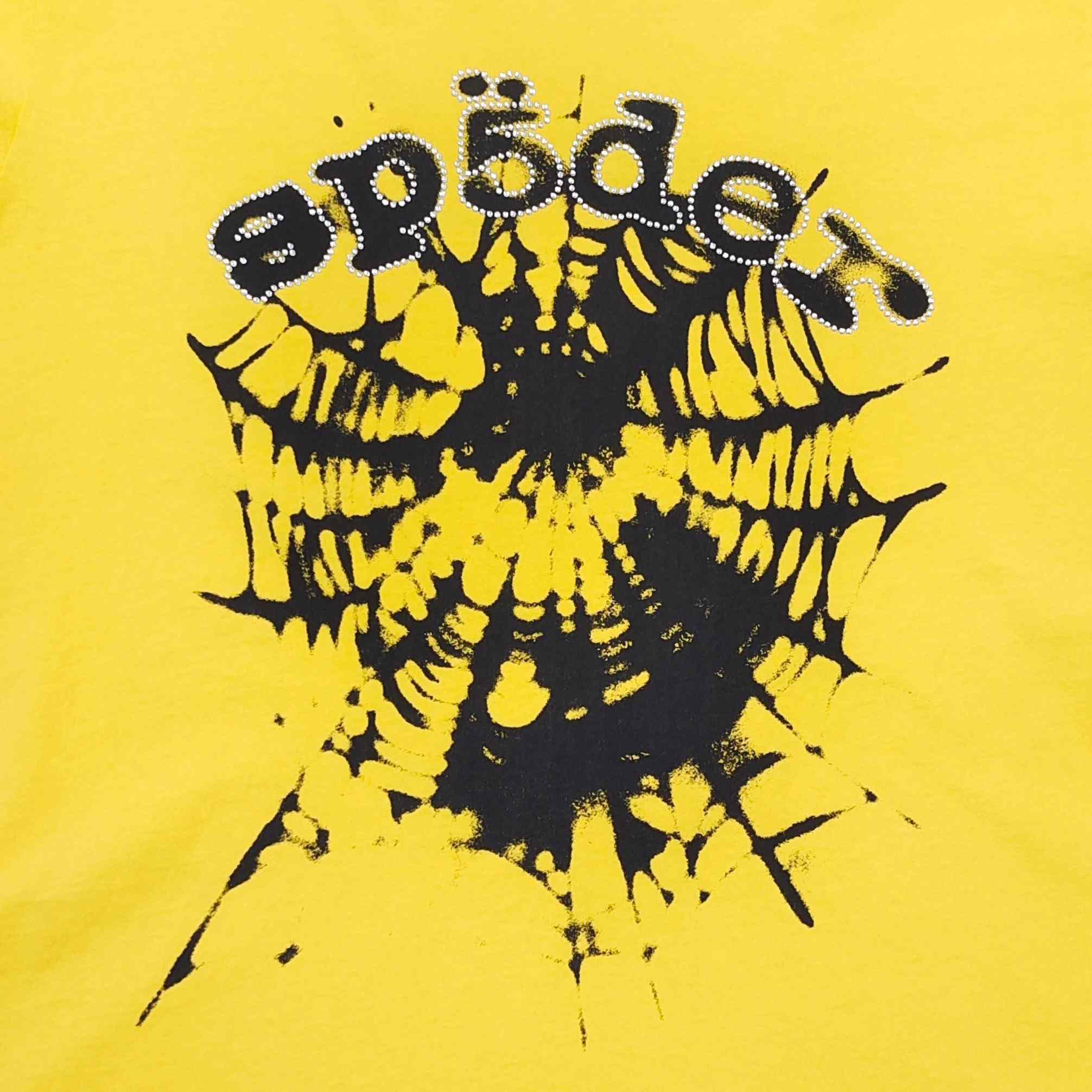 Sp5der Scattered Og Web V2 Tee 'Yellow' - DesignerGu
