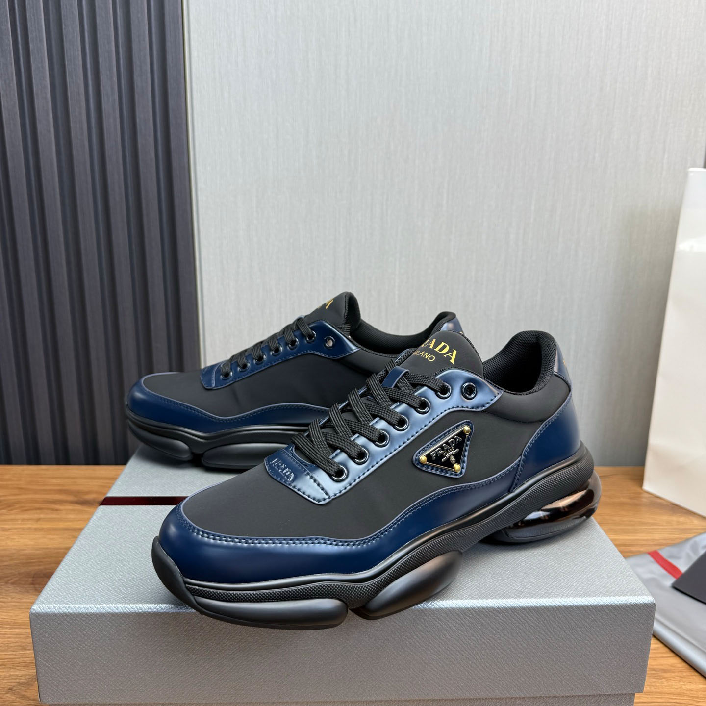 Prada Leather Sneakers - DesignerGu