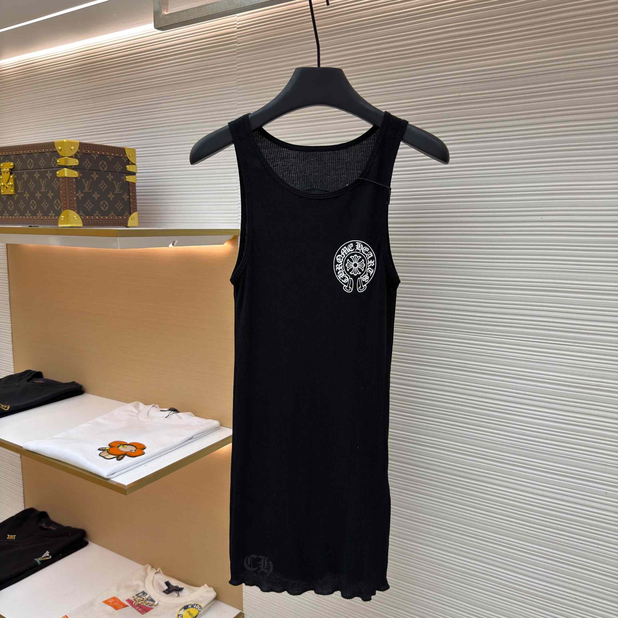 Chrome Hearts Black Horseshoe Logo Tank Top - DesignerGu