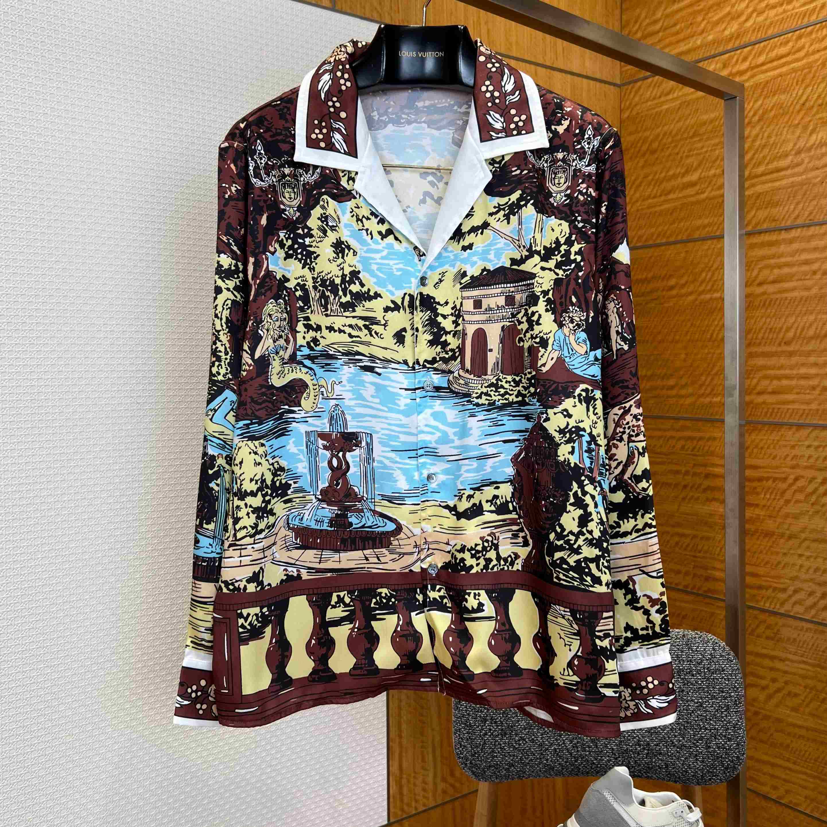Versace Printed Silk Twill Slim Shirt - DesignerGu