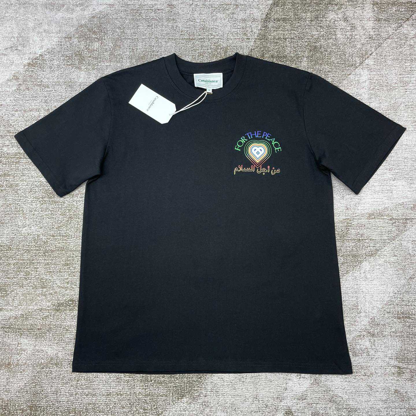 Casablanca For The Peace Gradient Printed T-Shirt 'Black' CA5072 - DesignerGu