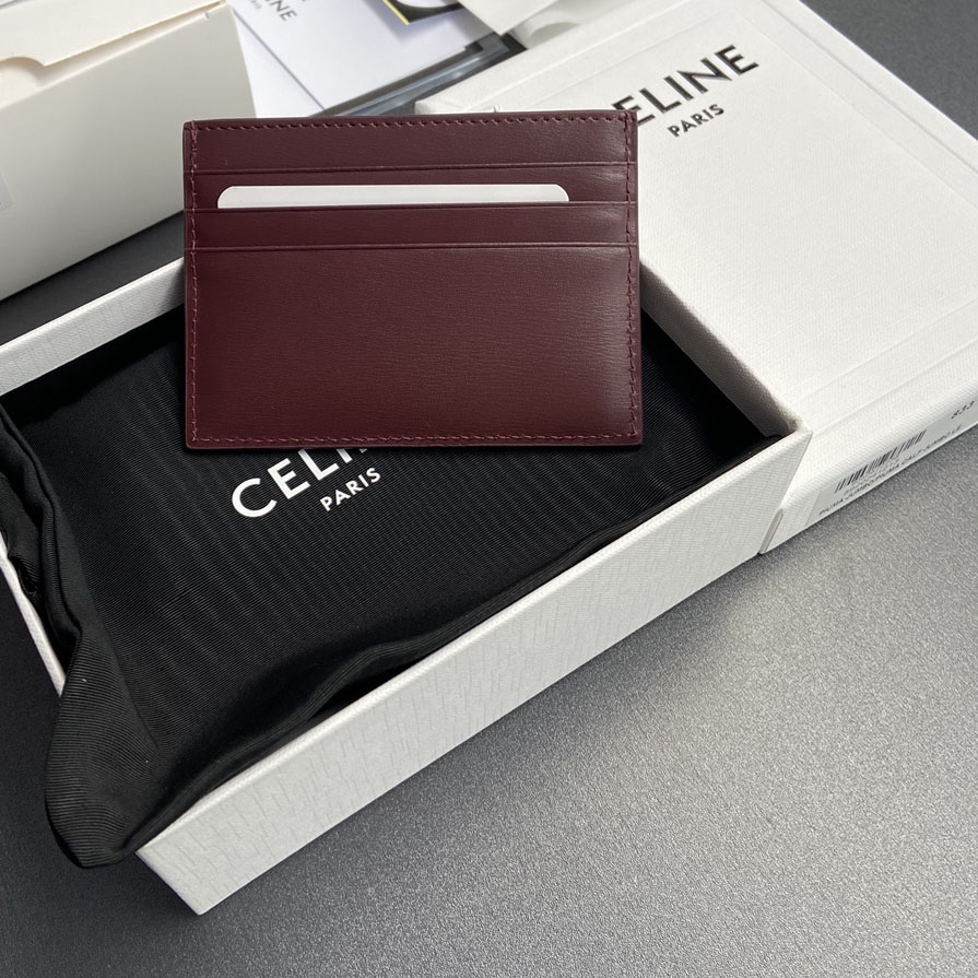 Celine Card Holder Triomphe In Shiny Calfskin  - DesignerGu