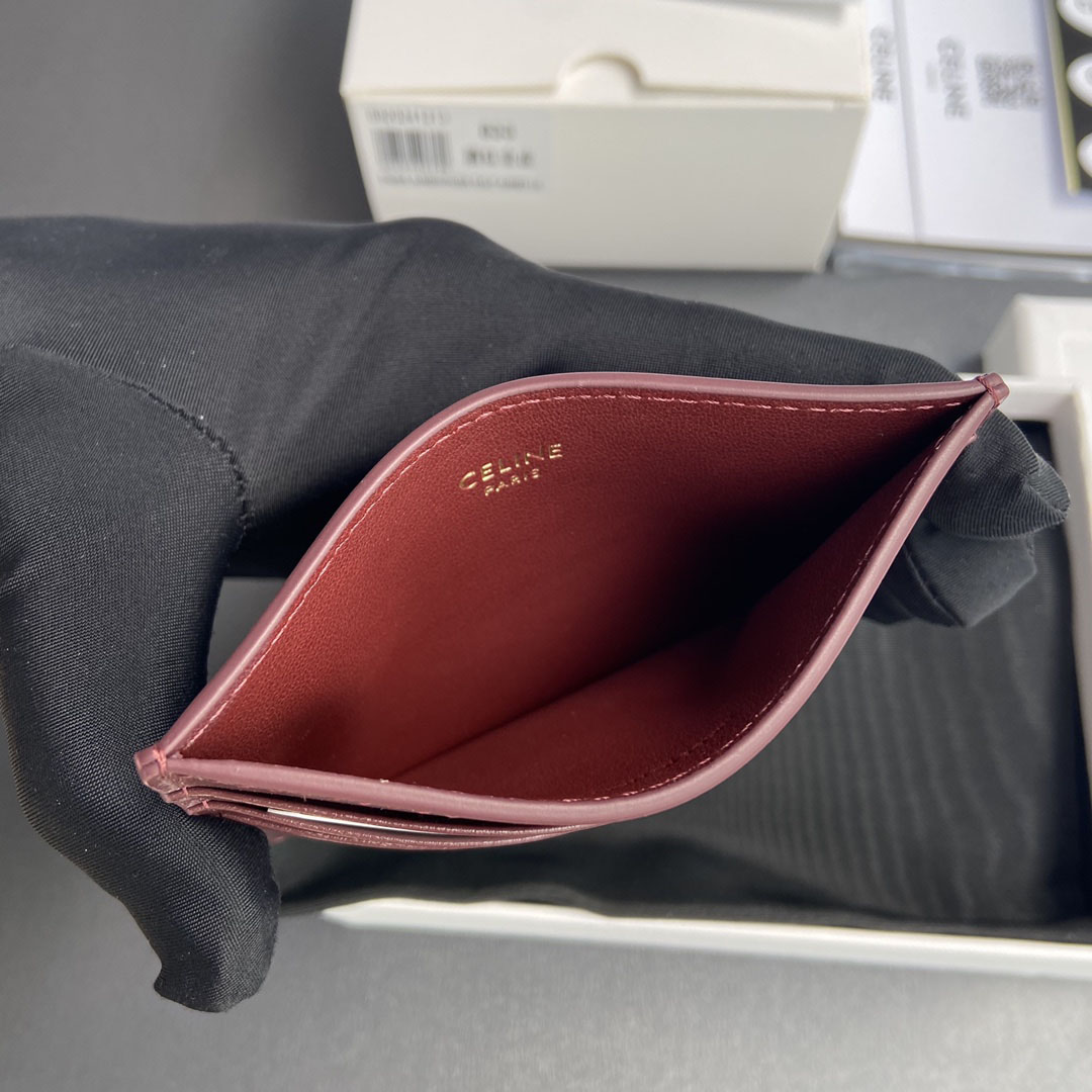 Celine Card Holder Triomphe In Shiny Calfskin  - DesignerGu