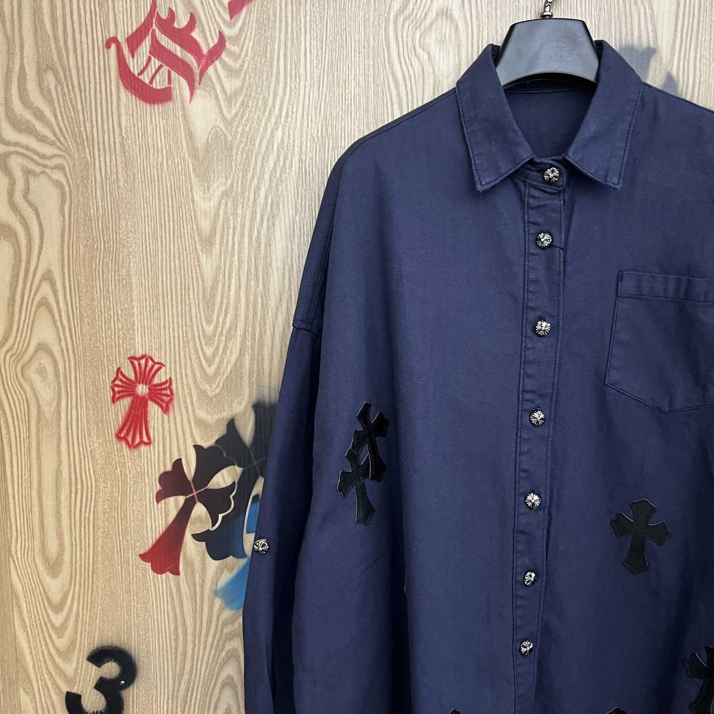 Chrome Hearts  Oversized Cross Patch Shirt - DesignerGu