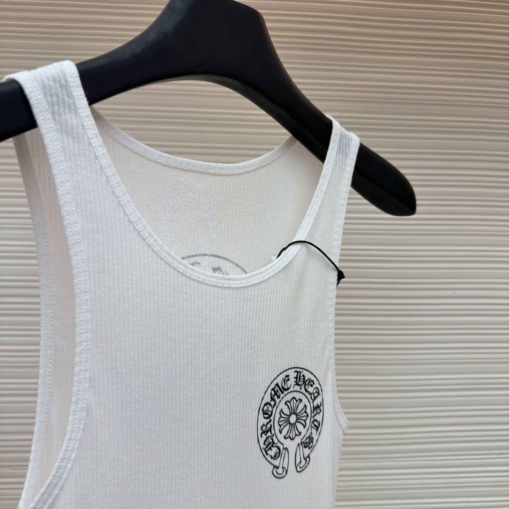 Chrome Hearts Horseshoe Logo White Tank Top - DesignerGu