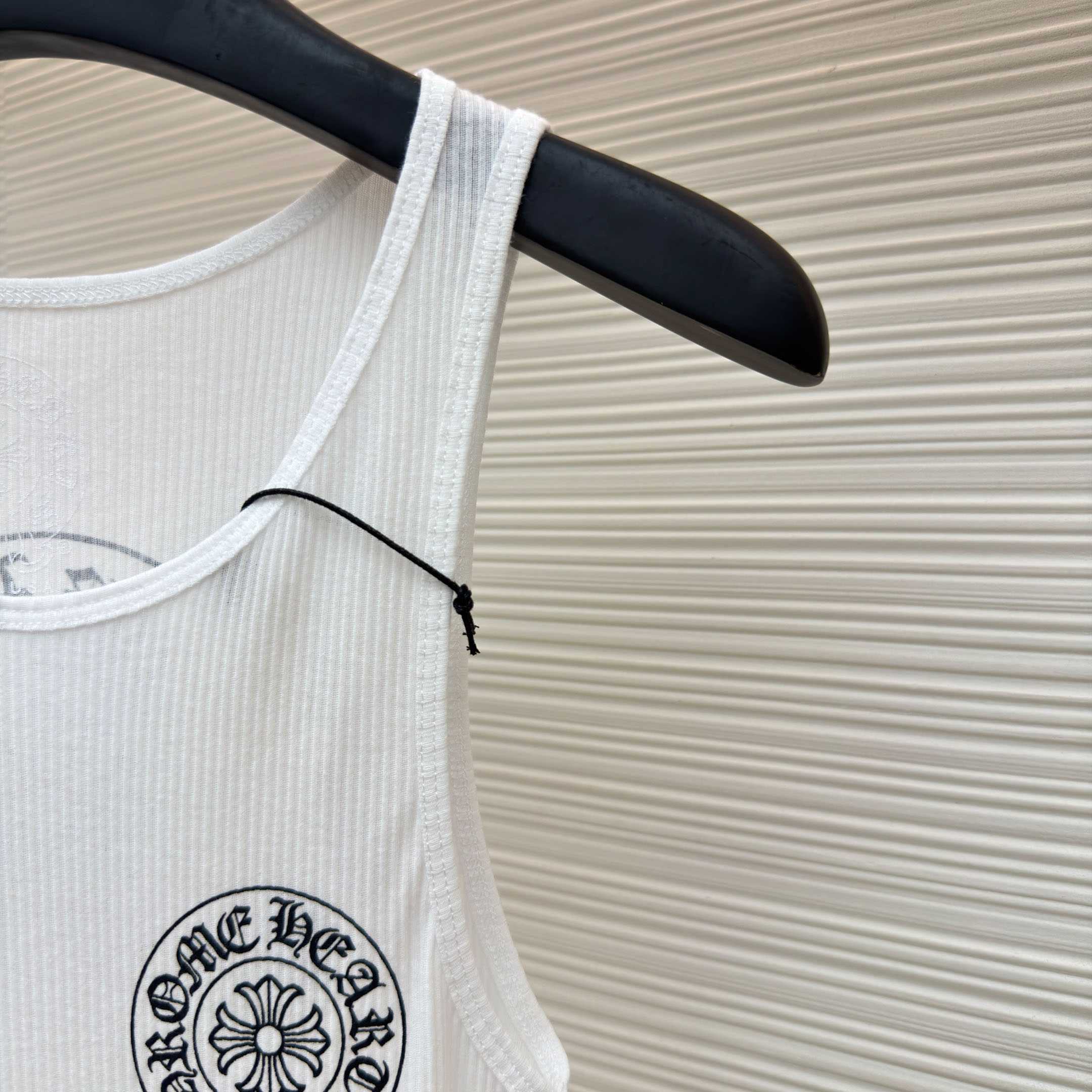 Chrome Hearts Horseshoe Logo White Tank Top - DesignerGu