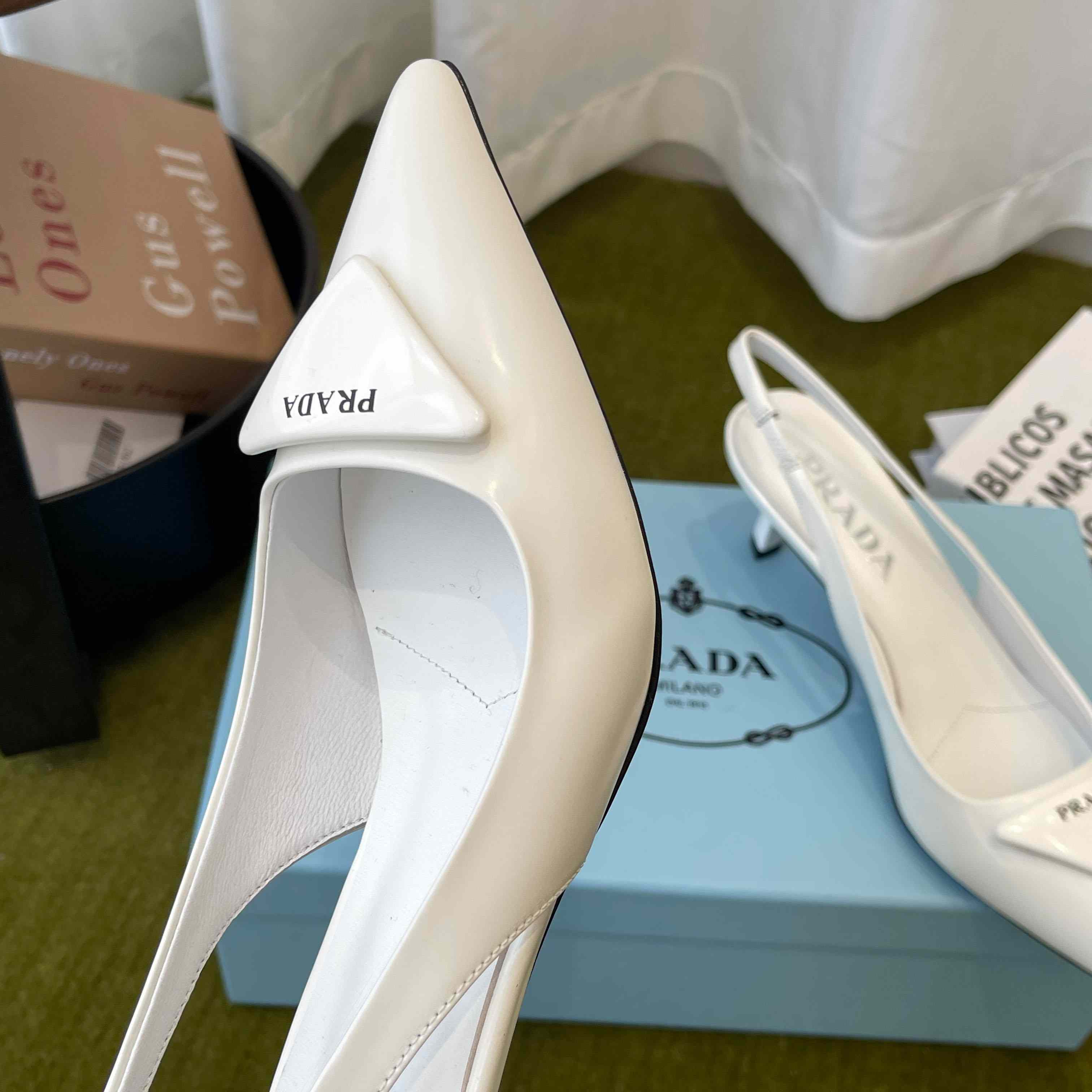 Prada Patent Leather Slingback Pumps - DesignerGu