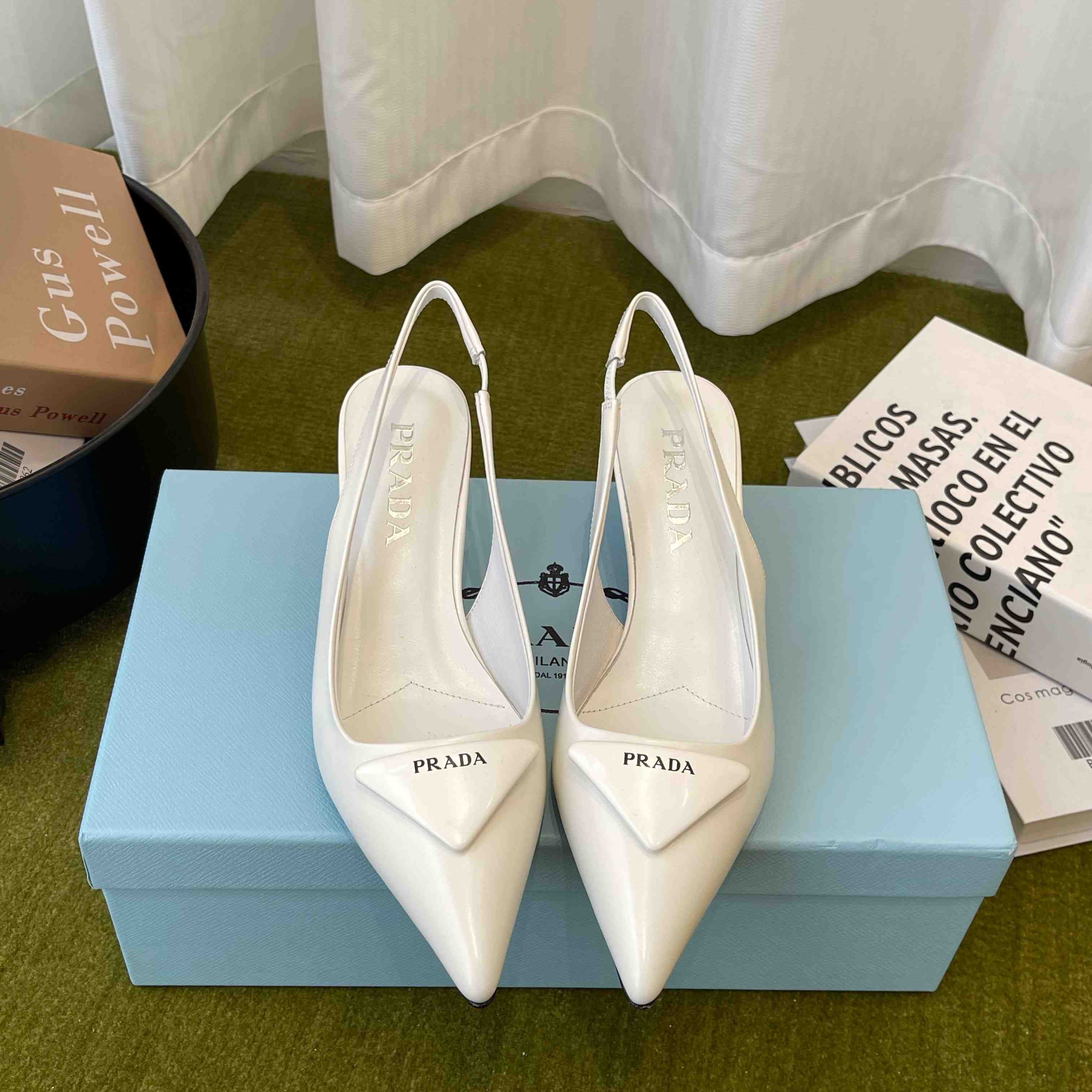 Prada Patent Leather Slingback Pumps - DesignerGu