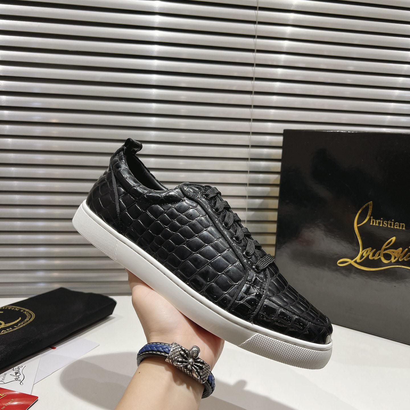 Christian Louboutin Rantulow Orlato Croc-Effect Low-Top Sneakers - DesignerGu