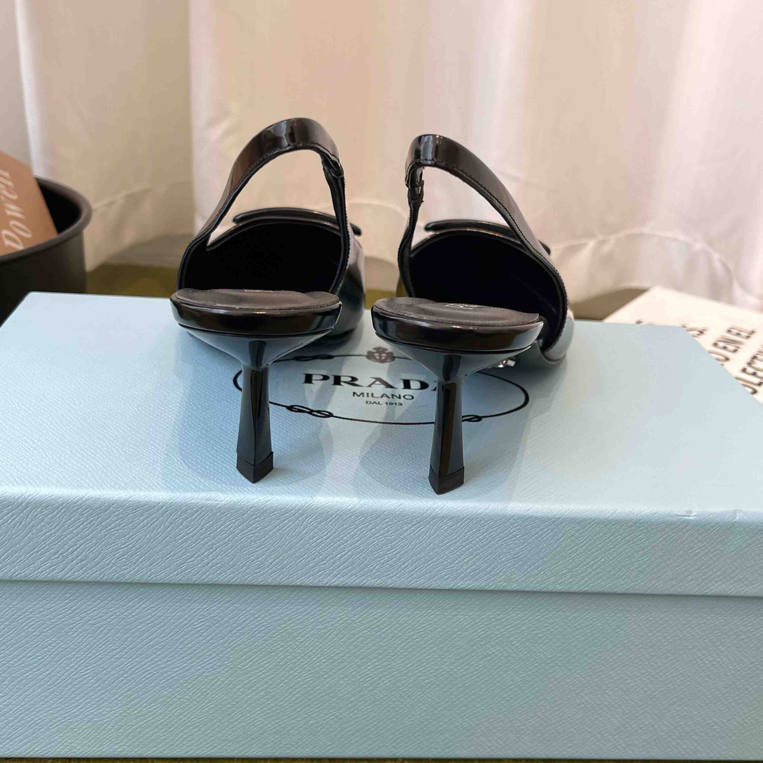 Prada Patent Leather Slingback Pumps - DesignerGu
