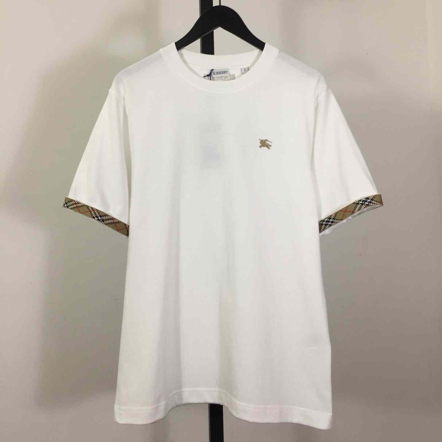 Burberry Check Trim Cotton T-shirt - DesignerGu