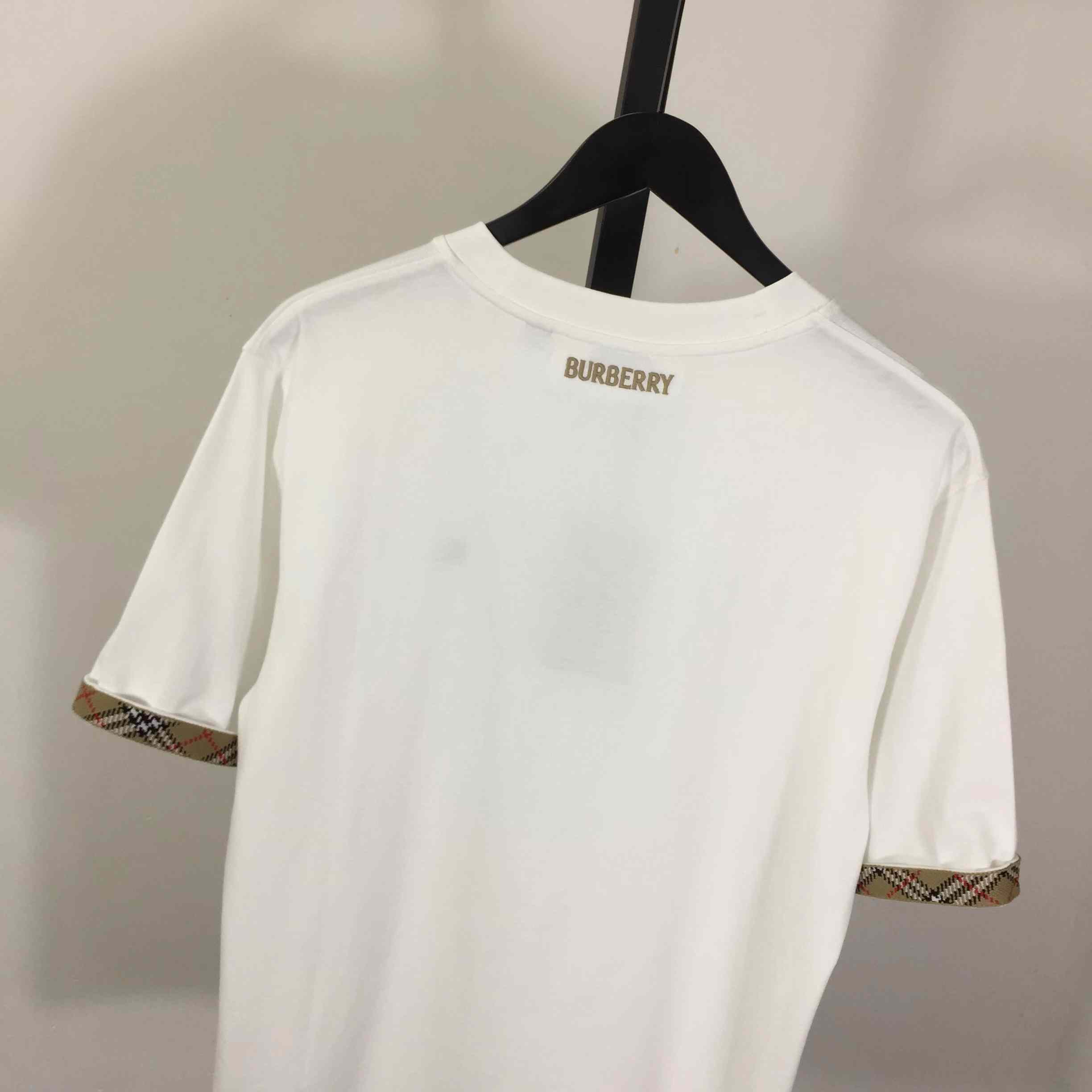 Burberry Check Trim Cotton T-shirt - DesignerGu