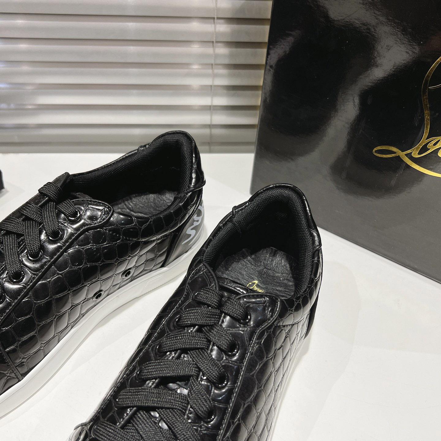 Christian Louboutin Fun Vieira Croc-Effect Leather Sneakers - DesignerGu