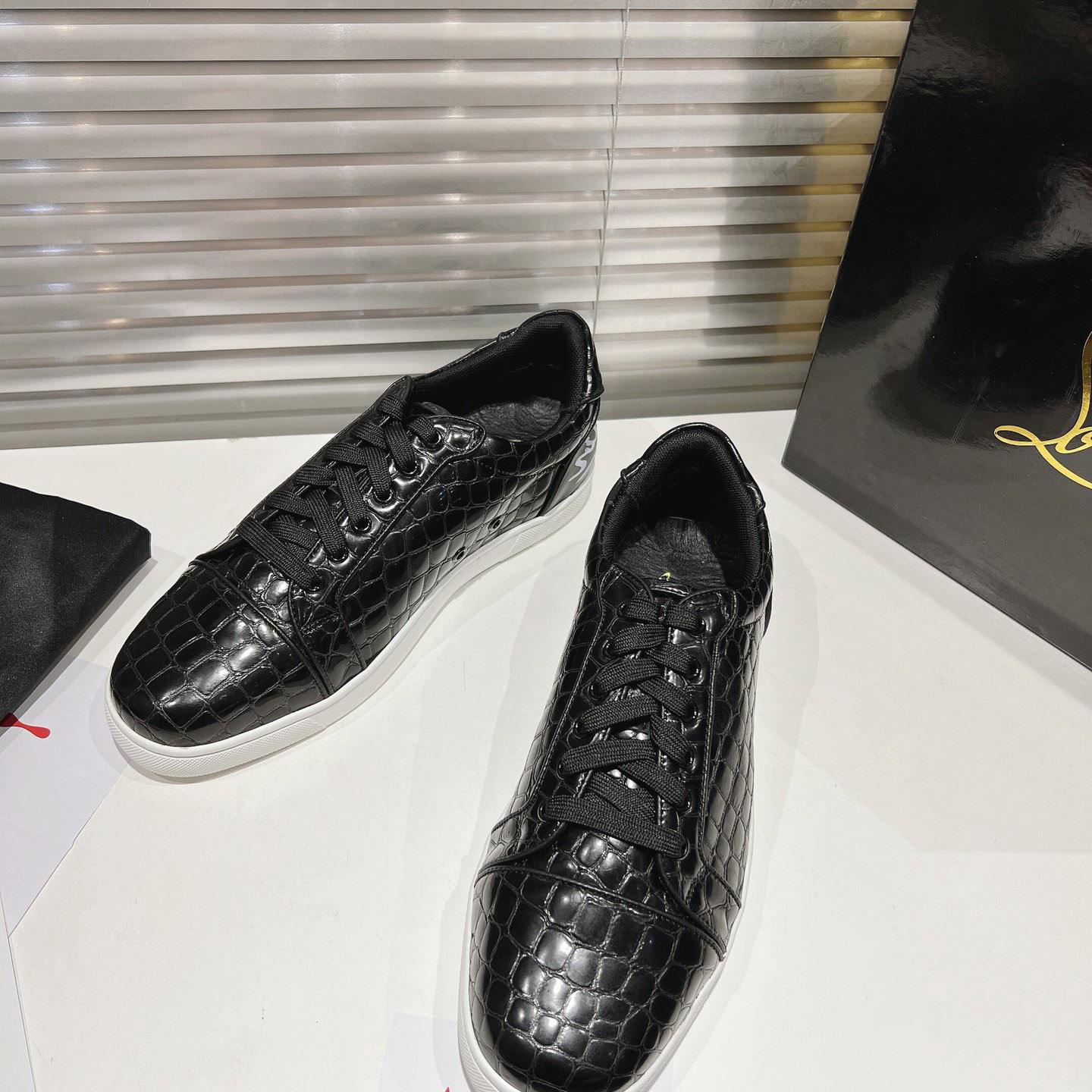Christian Louboutin Fun Vieira Croc-Effect Leather Sneakers - DesignerGu