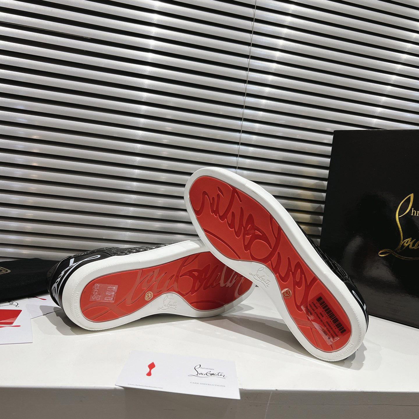 Christian Louboutin Fun Vieira Croc-Effect Leather Sneakers - DesignerGu