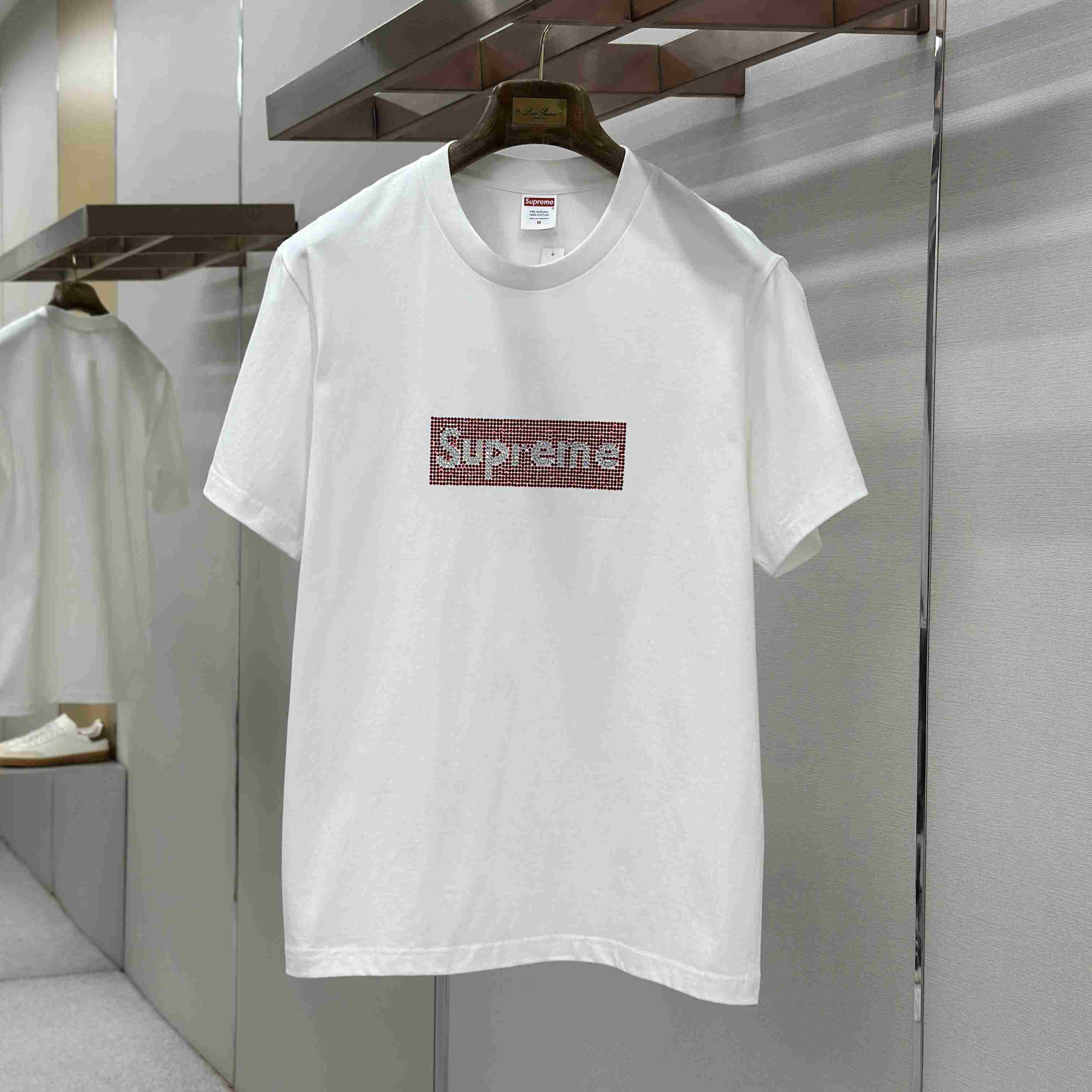 Supreme x Swarovski Box Logo T-Shirt - DesignerGu