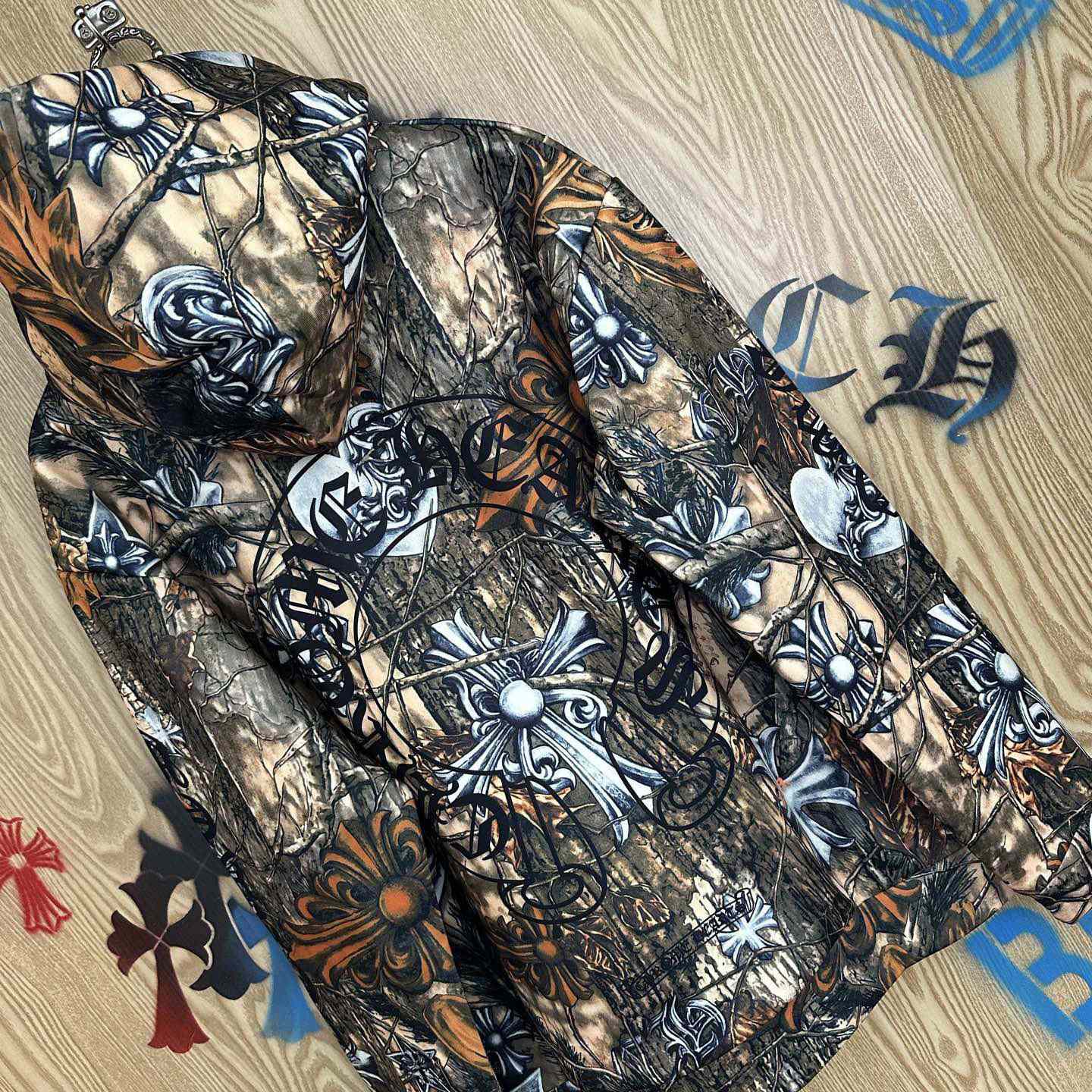 Chrome Hearts X NOCTA X Nike Cardinal Stock Fleece Hoodie 'Multi-Color/Safety Orange' - DesignerGu