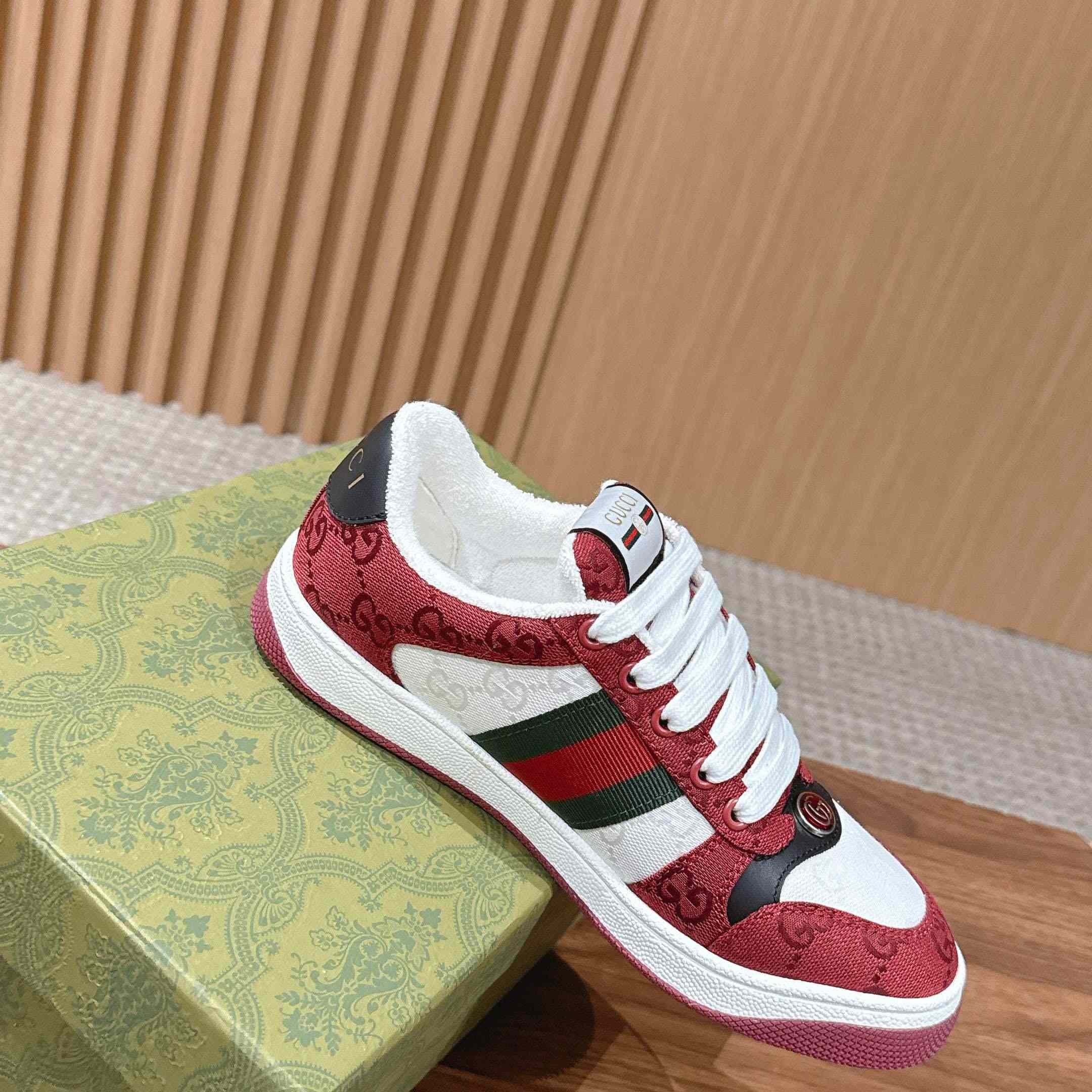 Gucci Screener Sneaker 'Rosso Ancora' - DesignerGu