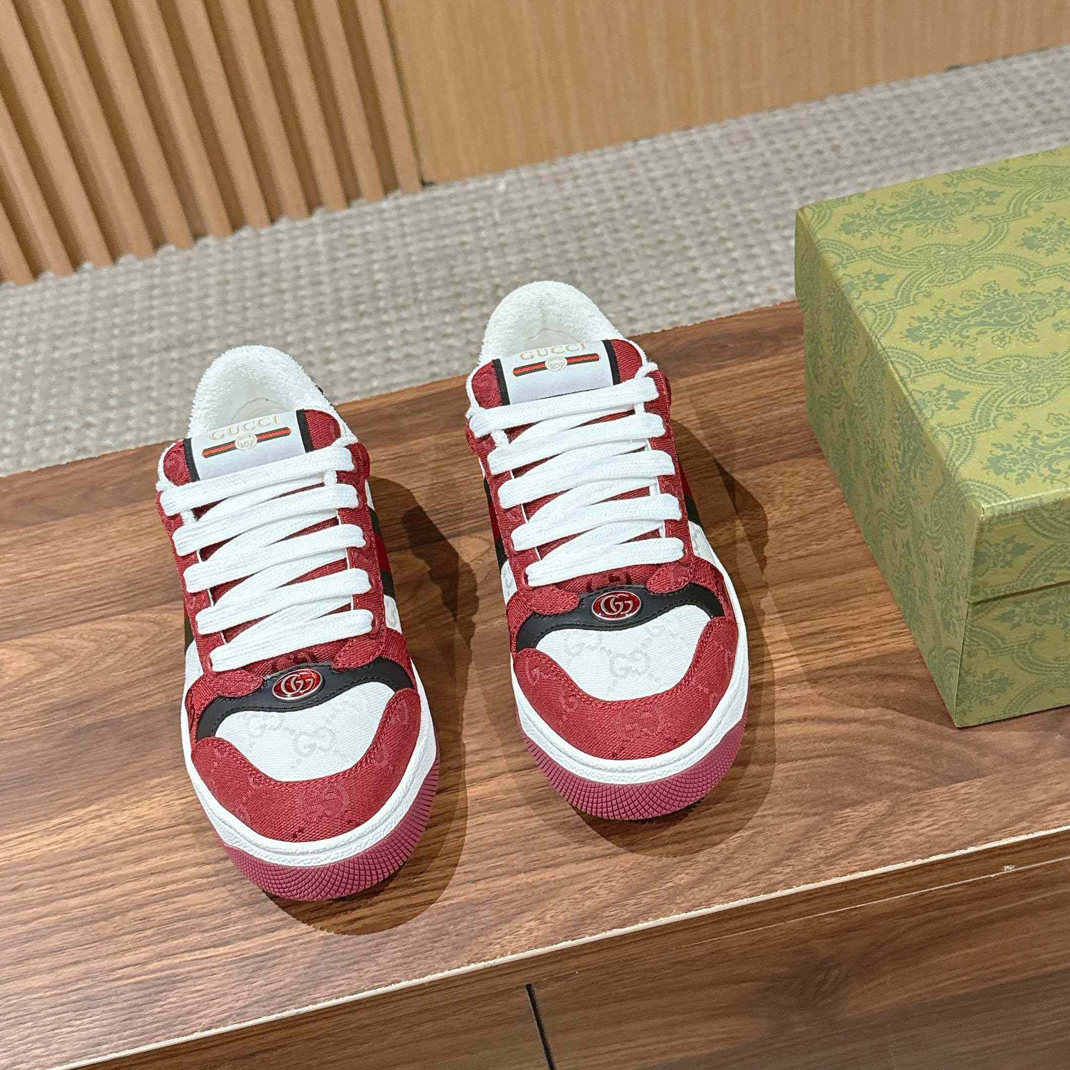 Gucci Screener Sneaker 'Rosso Ancora' - DesignerGu