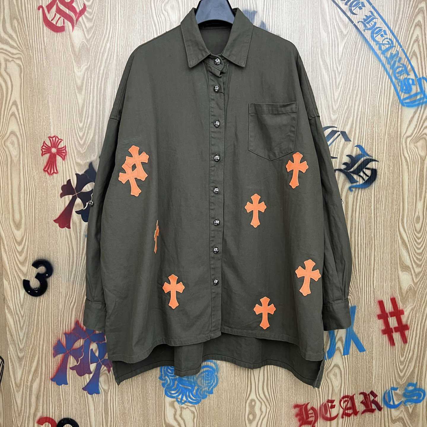 Chrome Hearts  Oversized Cross Patch Shirt - DesignerGu