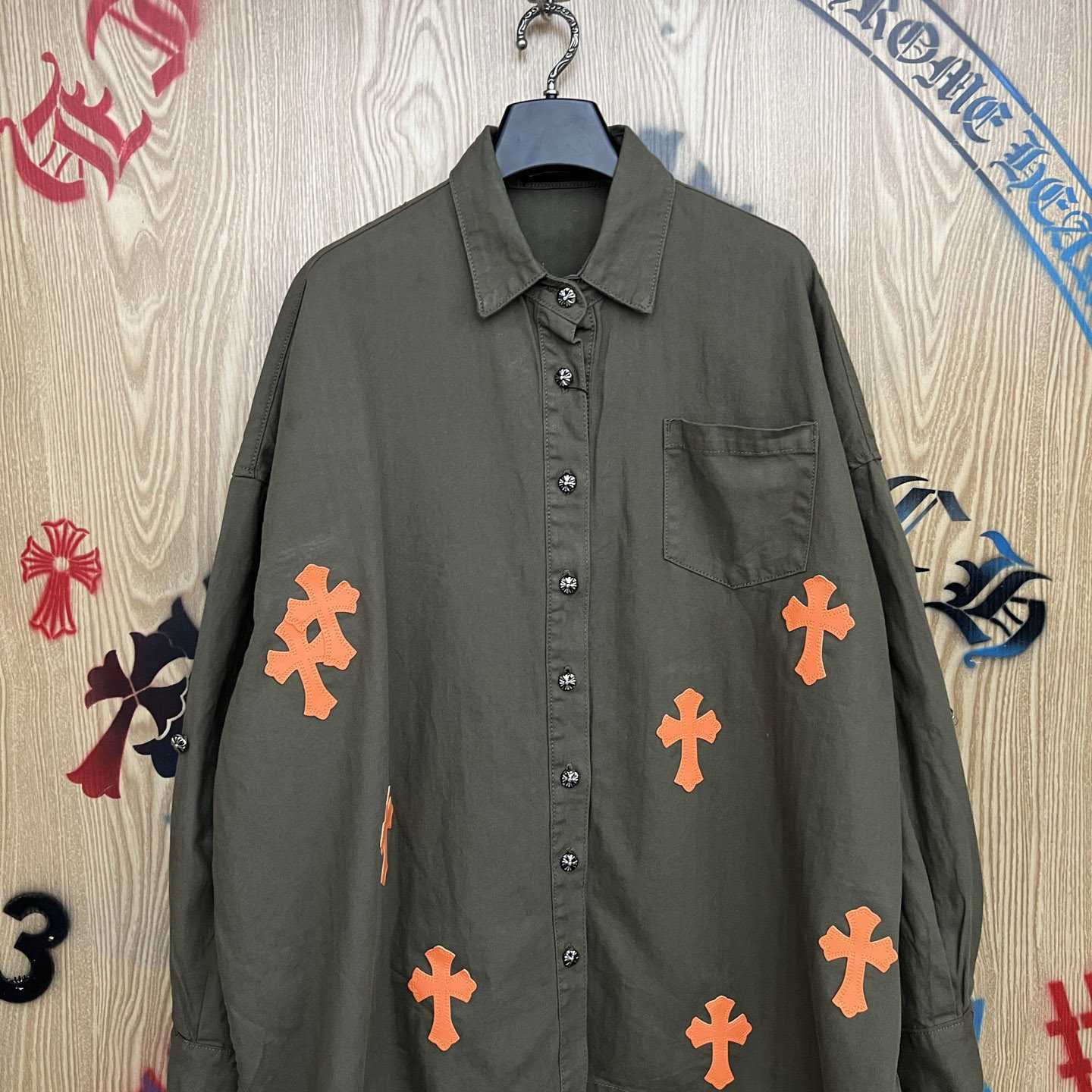 Chrome Hearts  Oversized Cross Patch Shirt - DesignerGu