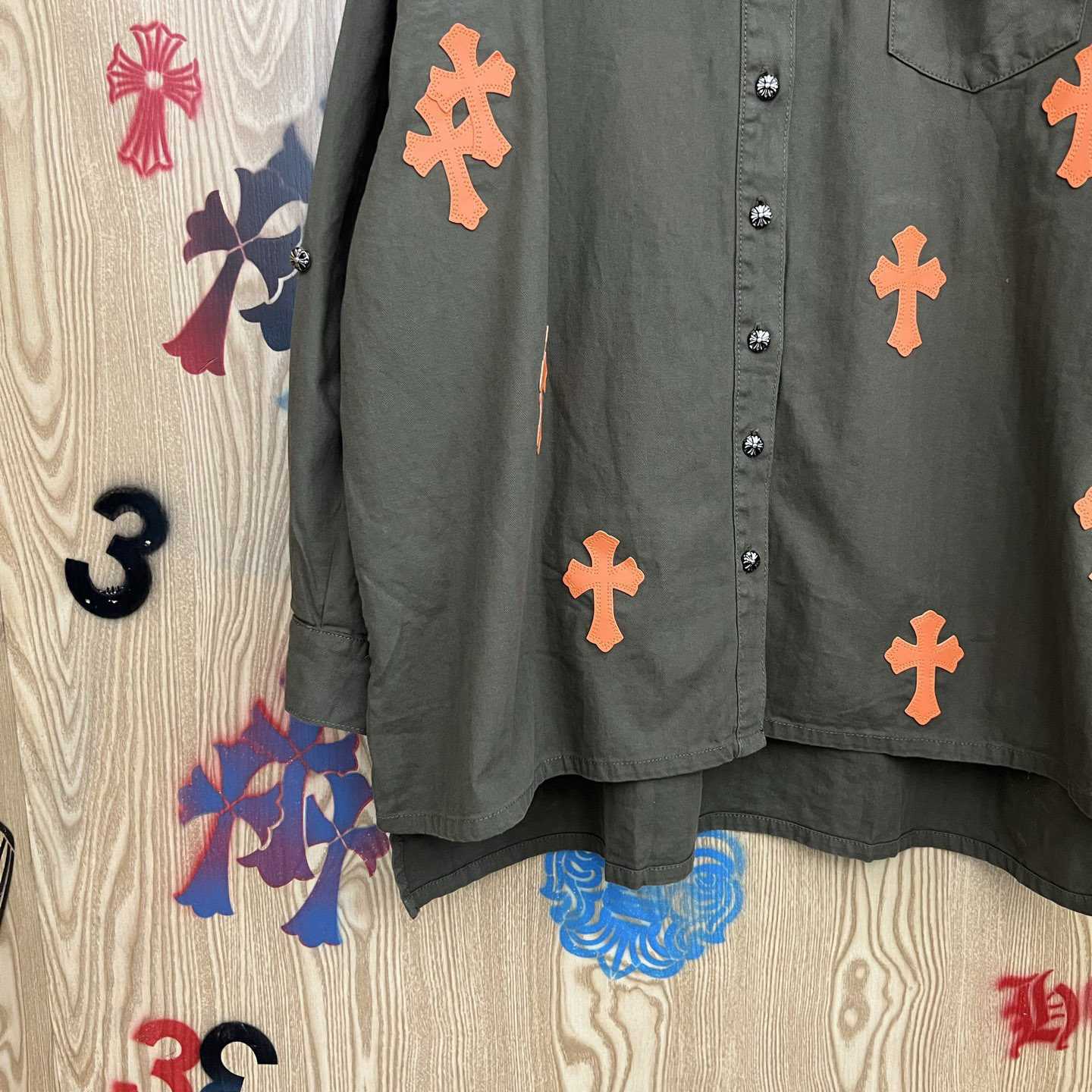 Chrome Hearts  Oversized Cross Patch Shirt - DesignerGu