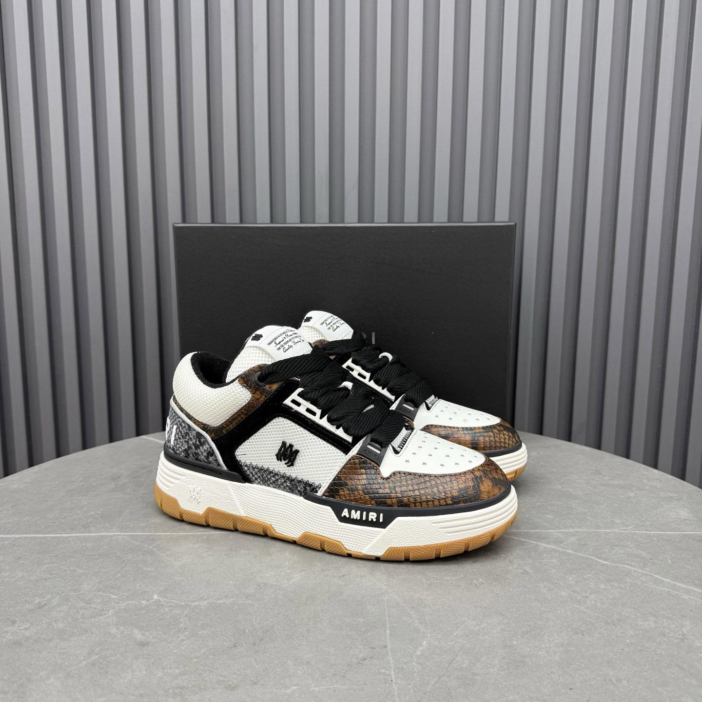Amiri Off-White & Brown Snake MA-1 Sneakers - DesignerGu