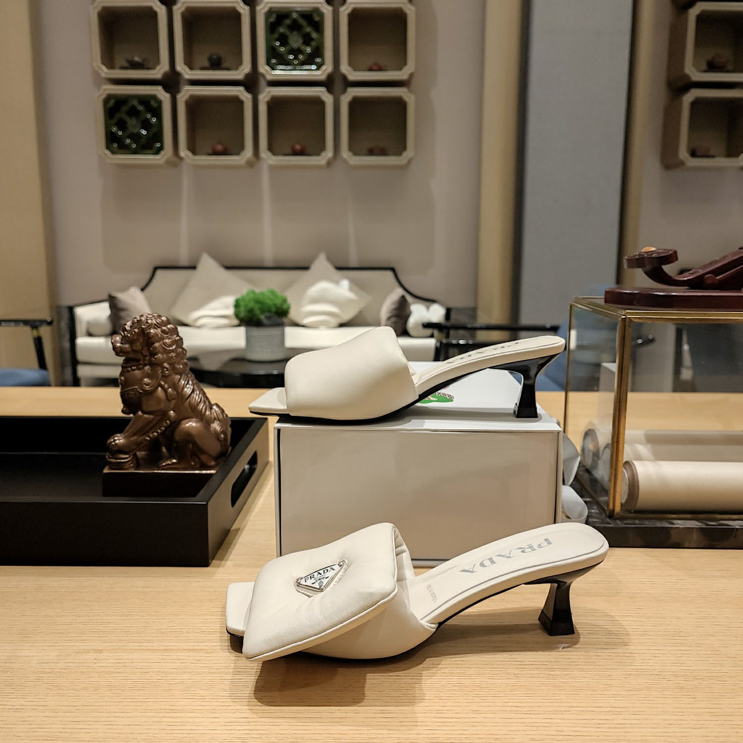 Prada Soft Padded Nappa Sandals - DesignerGu