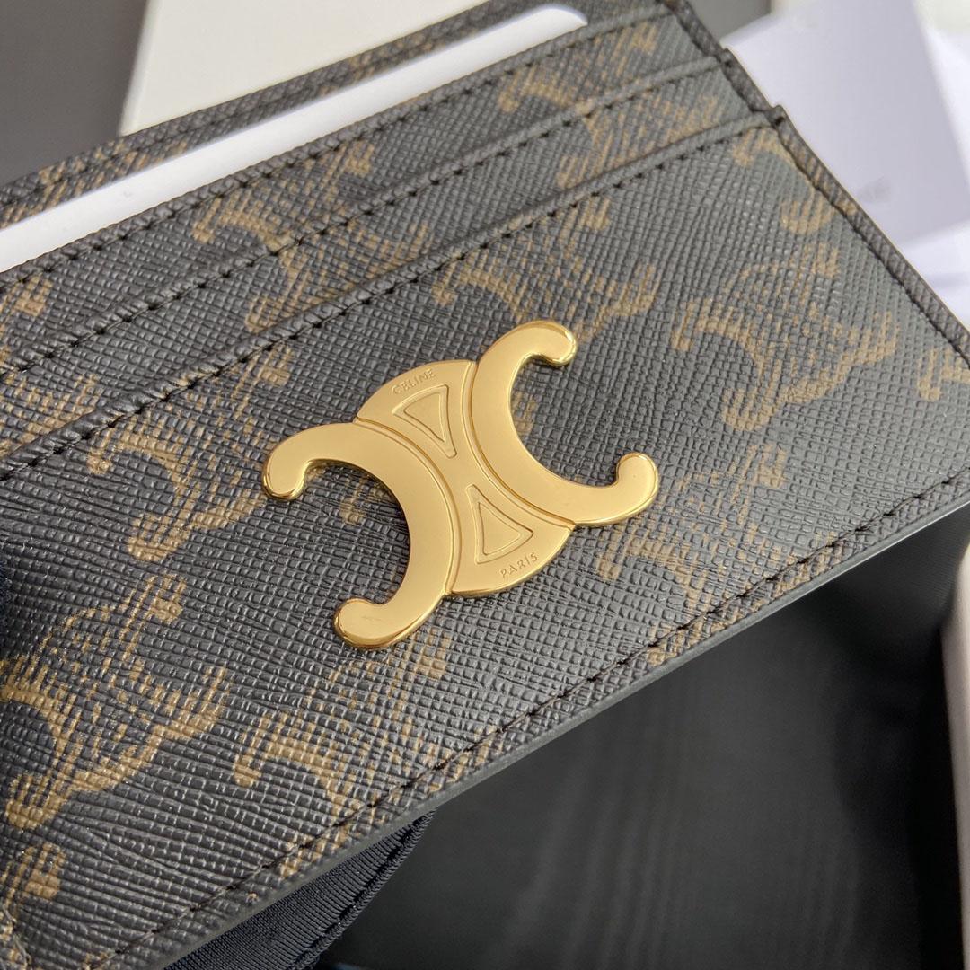 Celine Card Holder Triomphe In Triomphe Canvas - DesignerGu