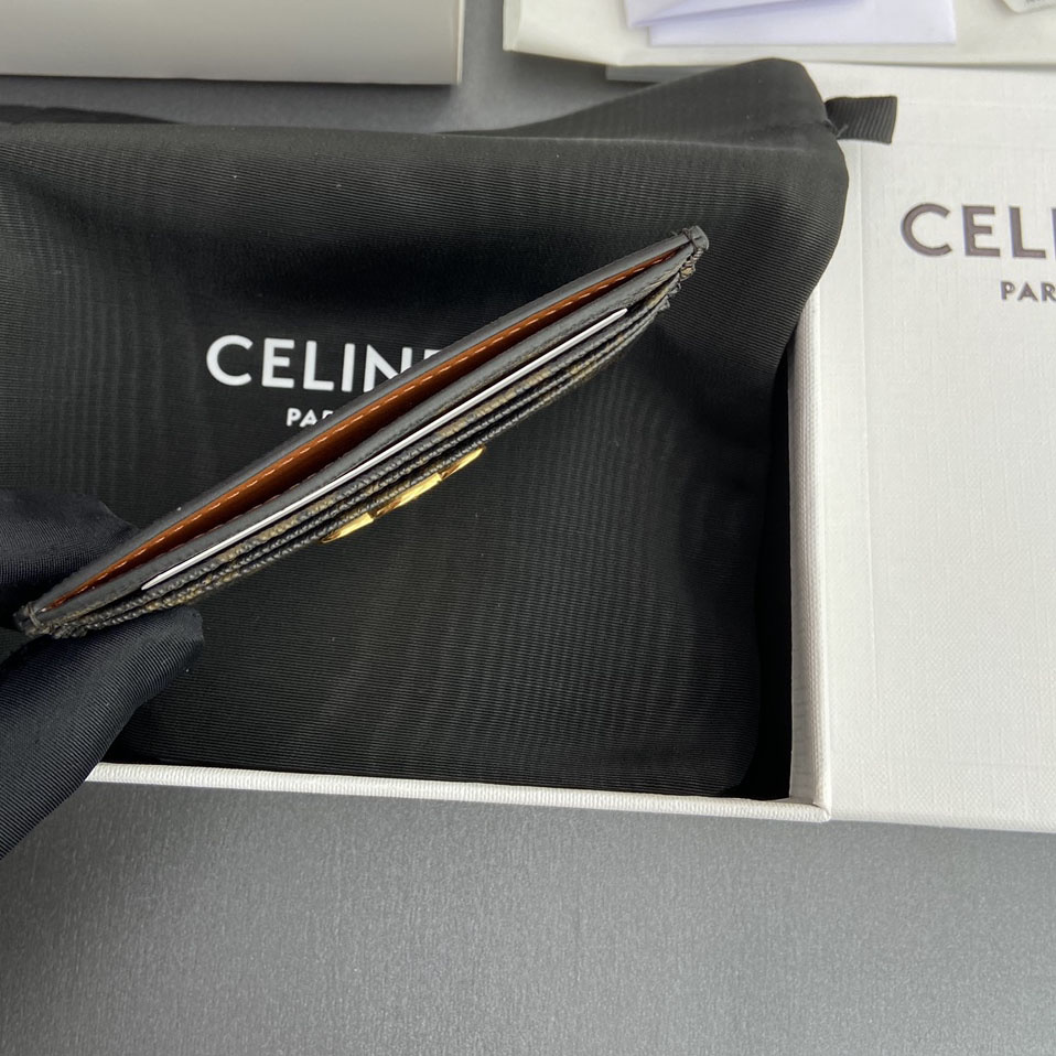 Celine Card Holder Triomphe In Triomphe Canvas - DesignerGu