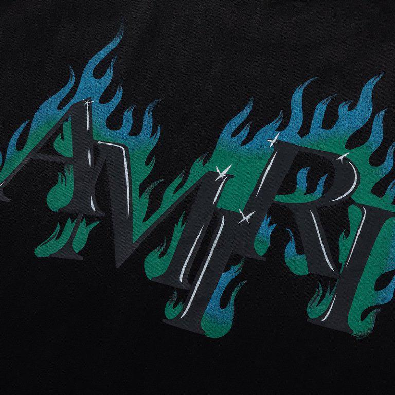 Amiri Flames Printed Cotton T-shirt - DesignerGu