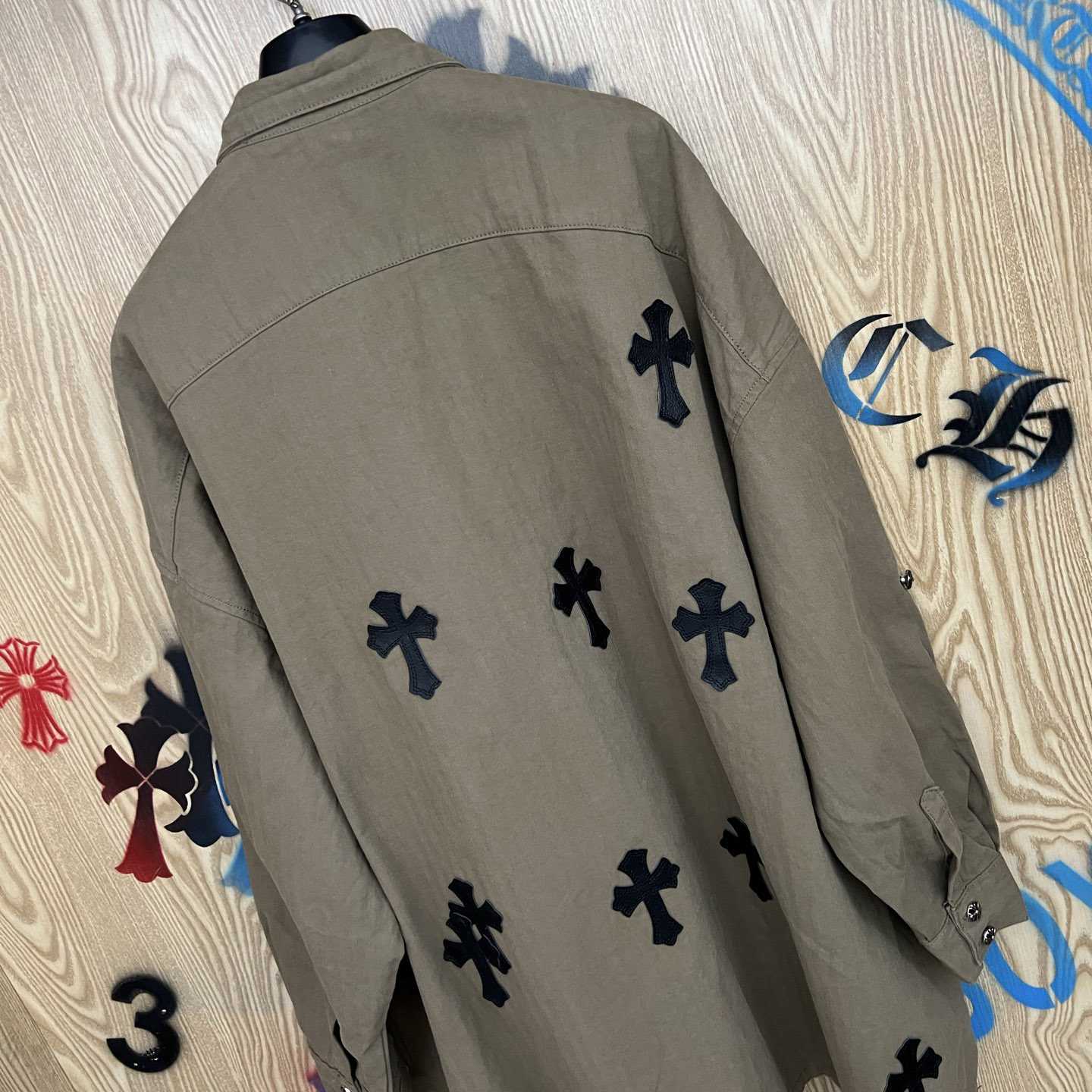 Chrome Hearts  Oversized Cross Patch Shirt - DesignerGu