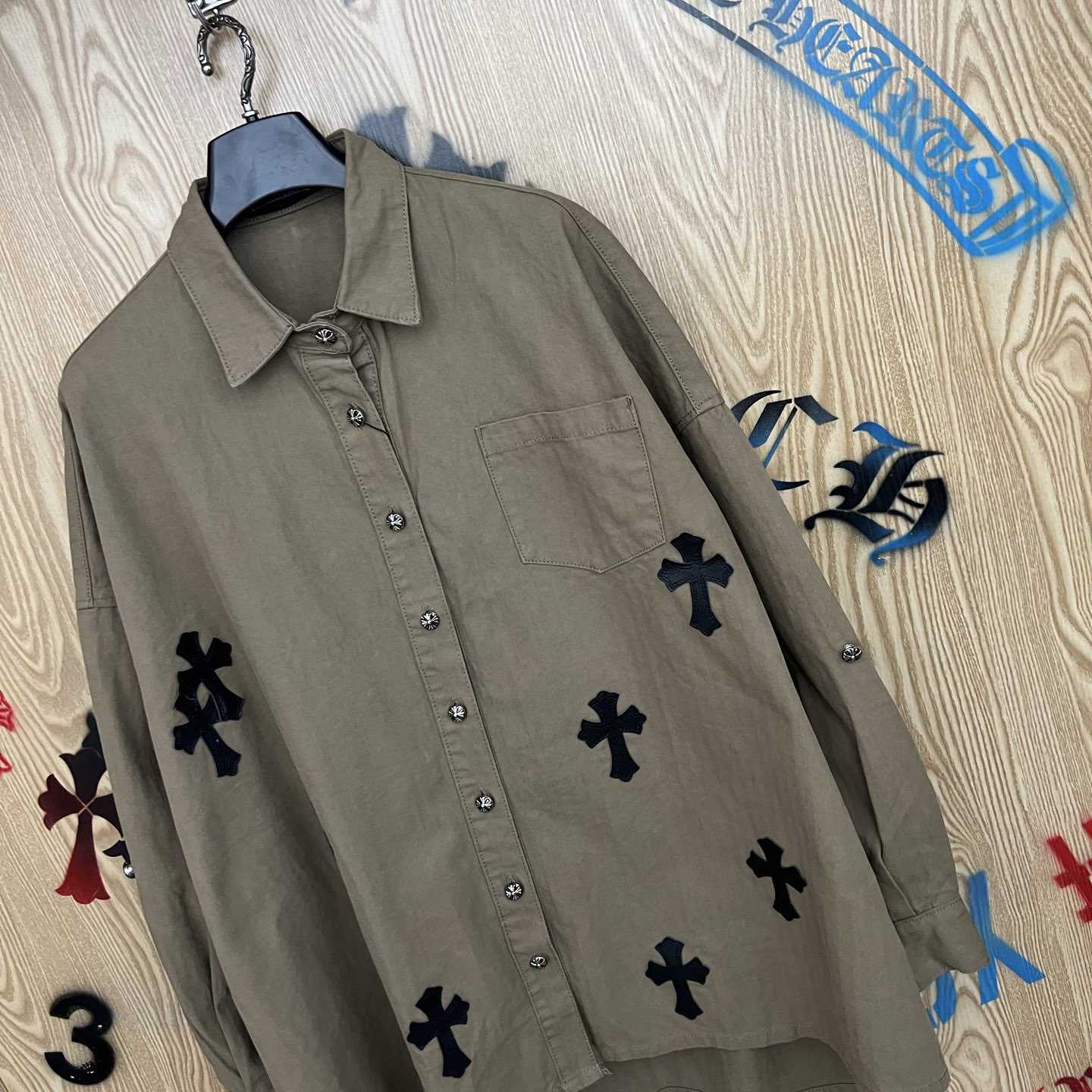 Chrome Hearts  Oversized Cross Patch Shirt - DesignerGu