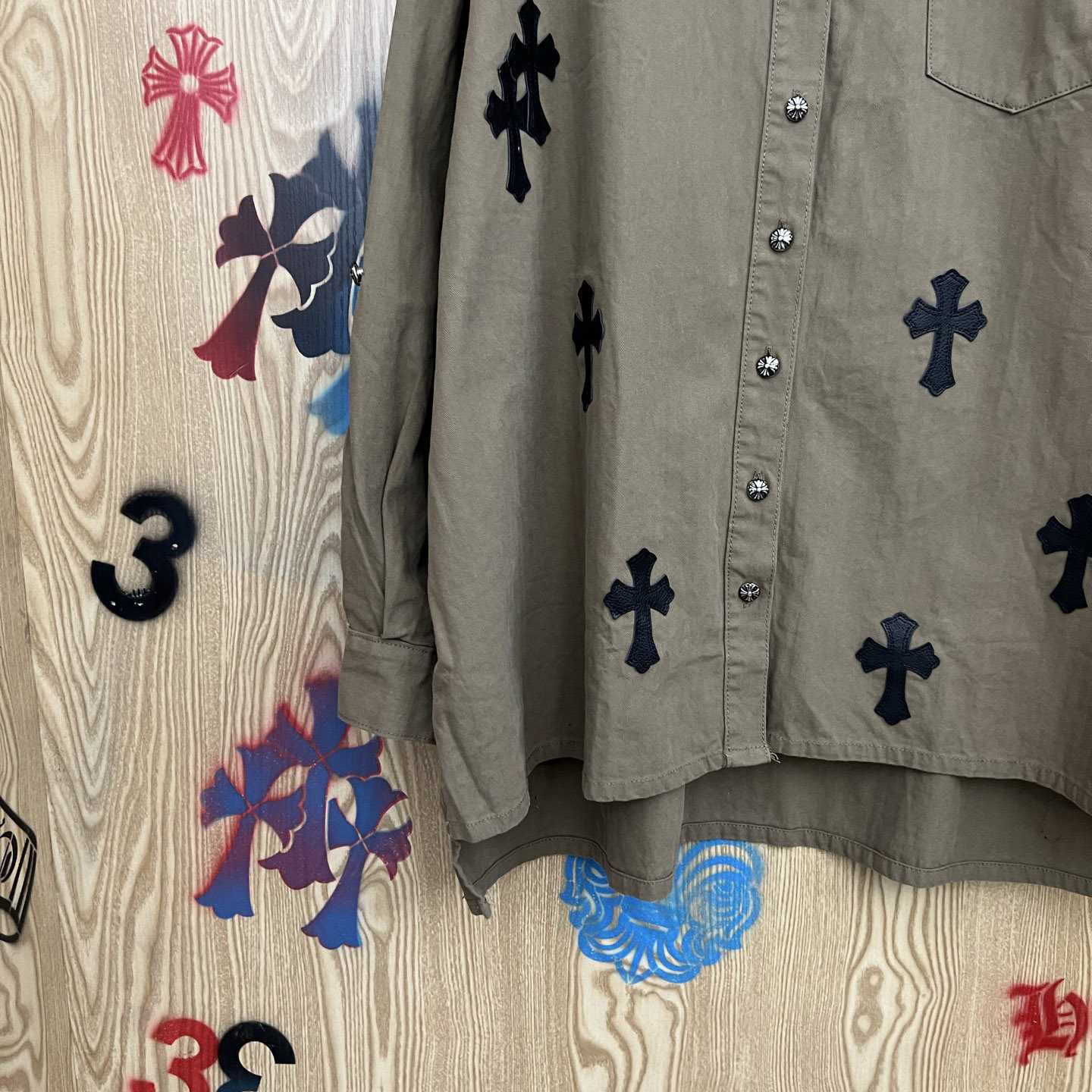 Chrome Hearts  Oversized Cross Patch Shirt - DesignerGu