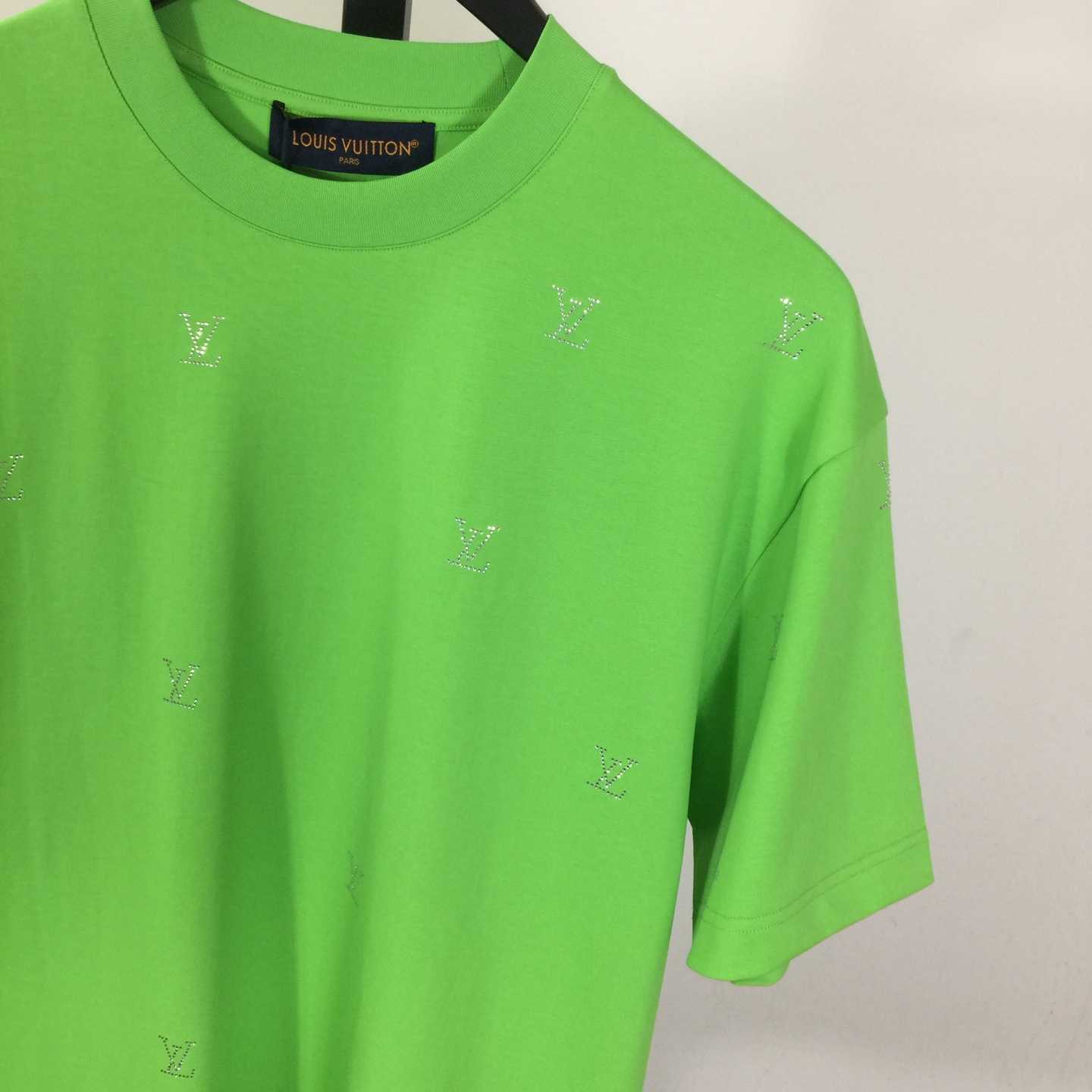 Louis Vuitton Crystal Embellished Cotton T-Shirt  - DesignerGu