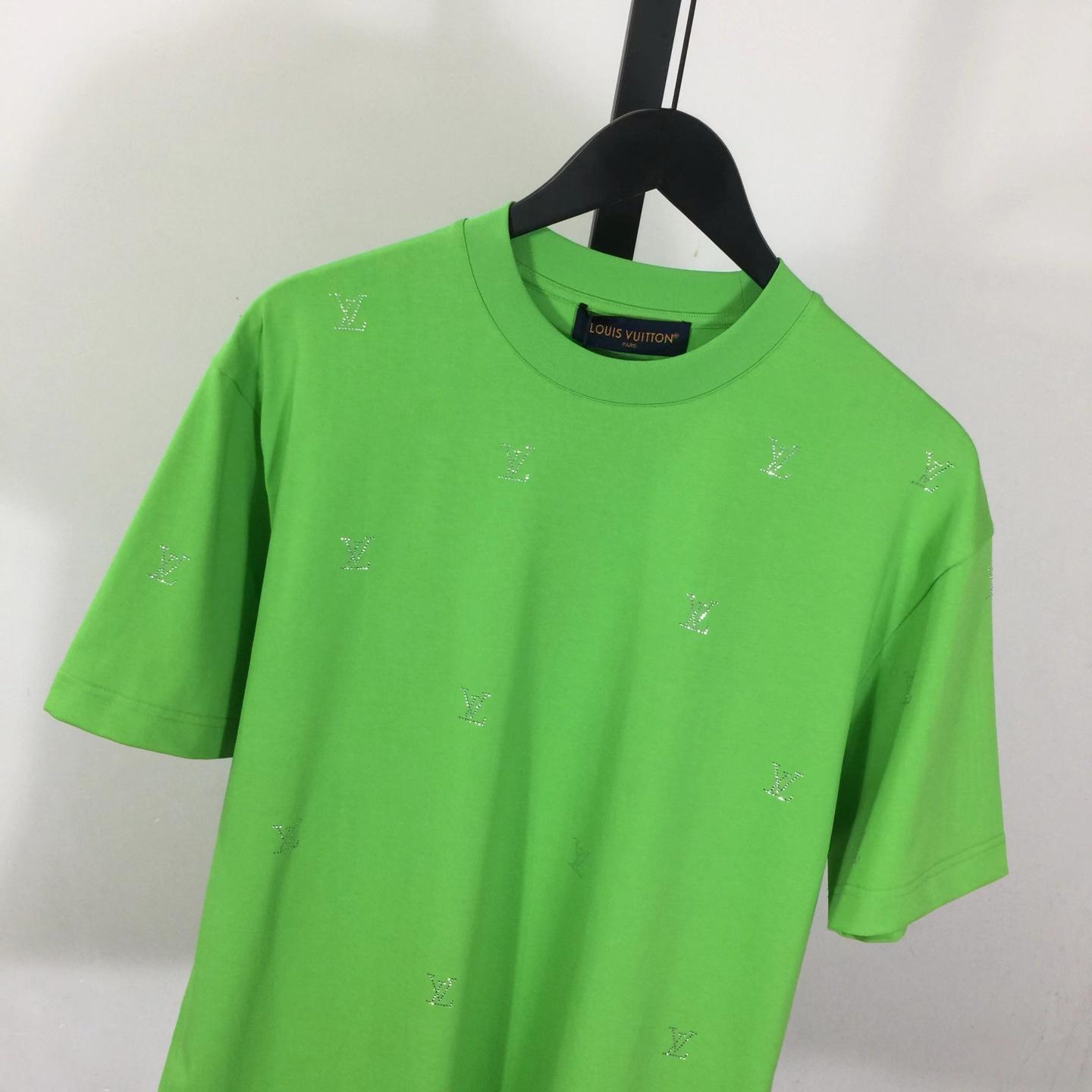 Louis Vuitton Crystal Embellished Cotton T-Shirt  - DesignerGu