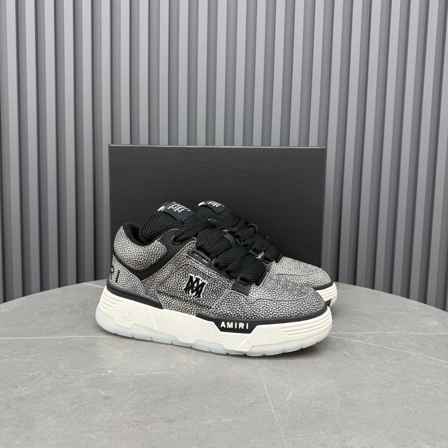 Amiri Black Pebbled MA-1 Sneakers - DesignerGu